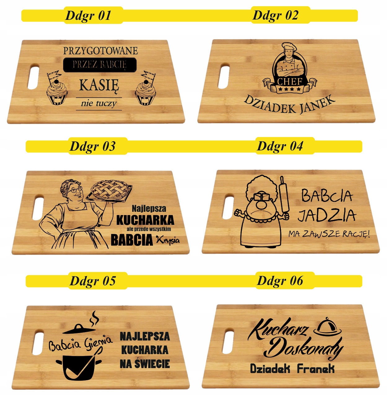 BAMBUSOWA DESKA grawer szef kuchni DZIADEK BABCIA
