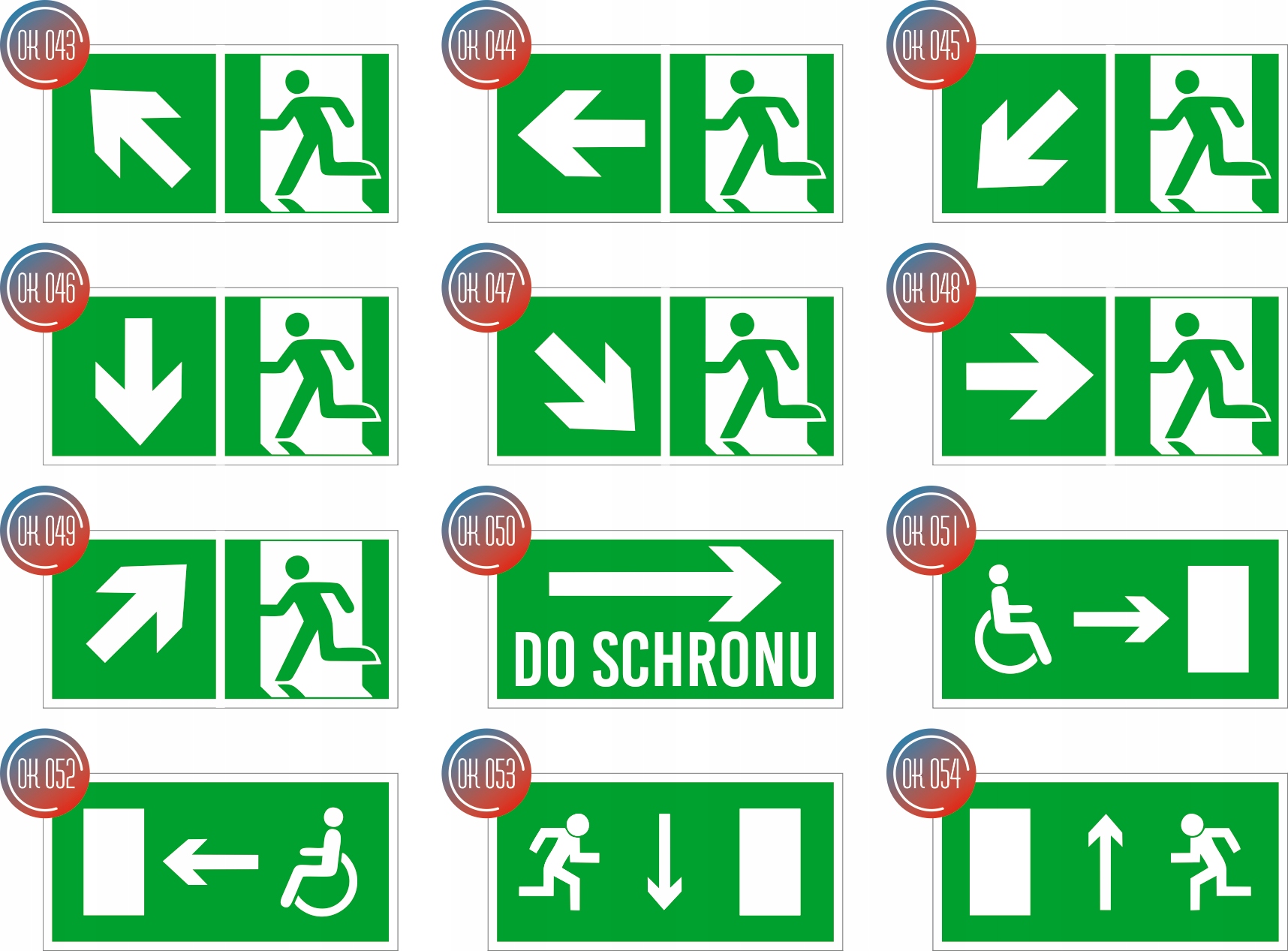 Tabliczka Grawerowana zielona 20x10 znak BHP na drzwi EMERGENCY EXIT
