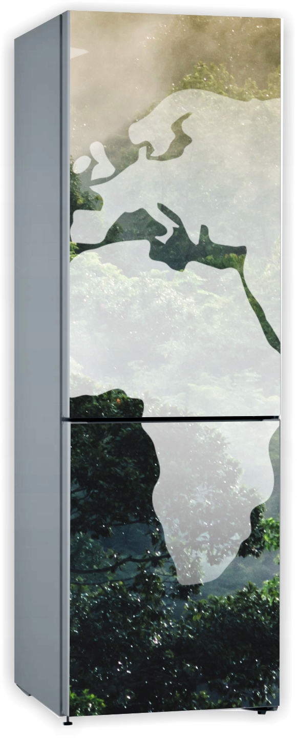 Mata magnetyczna magnes ozdobny na lodówkę MAPA AFRYKI NA TLE LASU 171x61cm