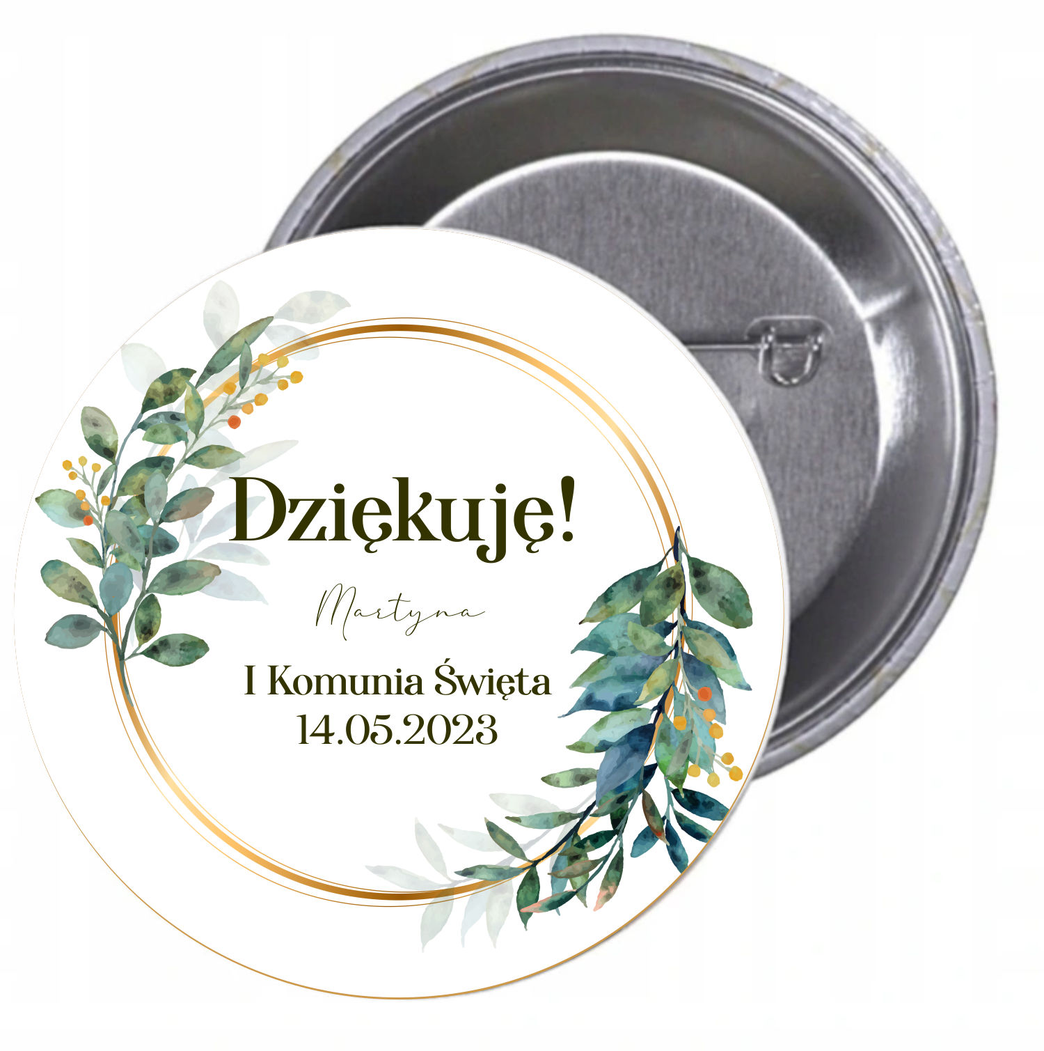 Przypinki buttony DZIĘKUJE! I KOMUNIA ŚWIĘTA