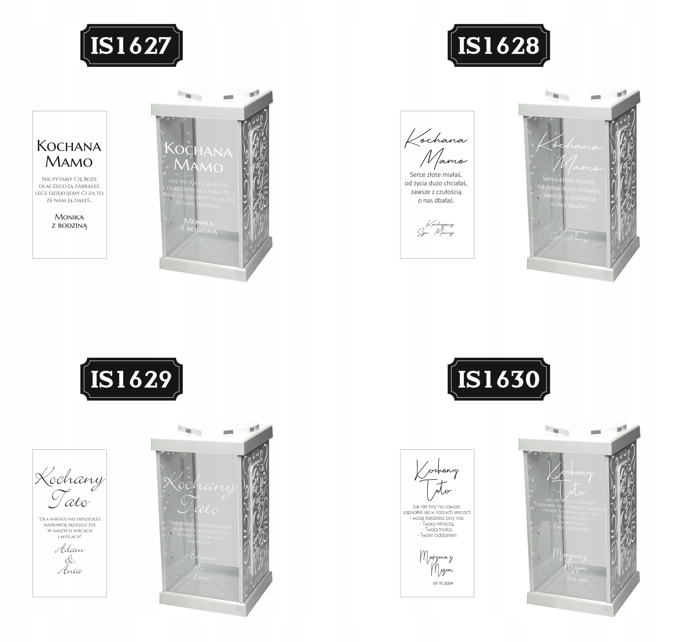 biały ZNICZ GRAWER KAPLICZKA personalizowany twój napis dedykacja DLA MAMY