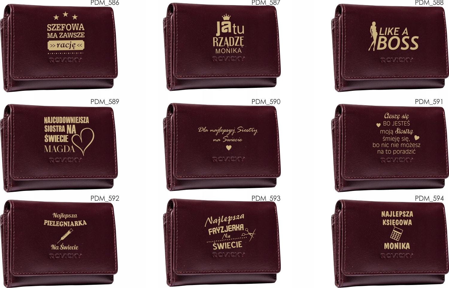 Damski portfel dla babci Portfele z grawerem TWÓJ TEKST personalizowany