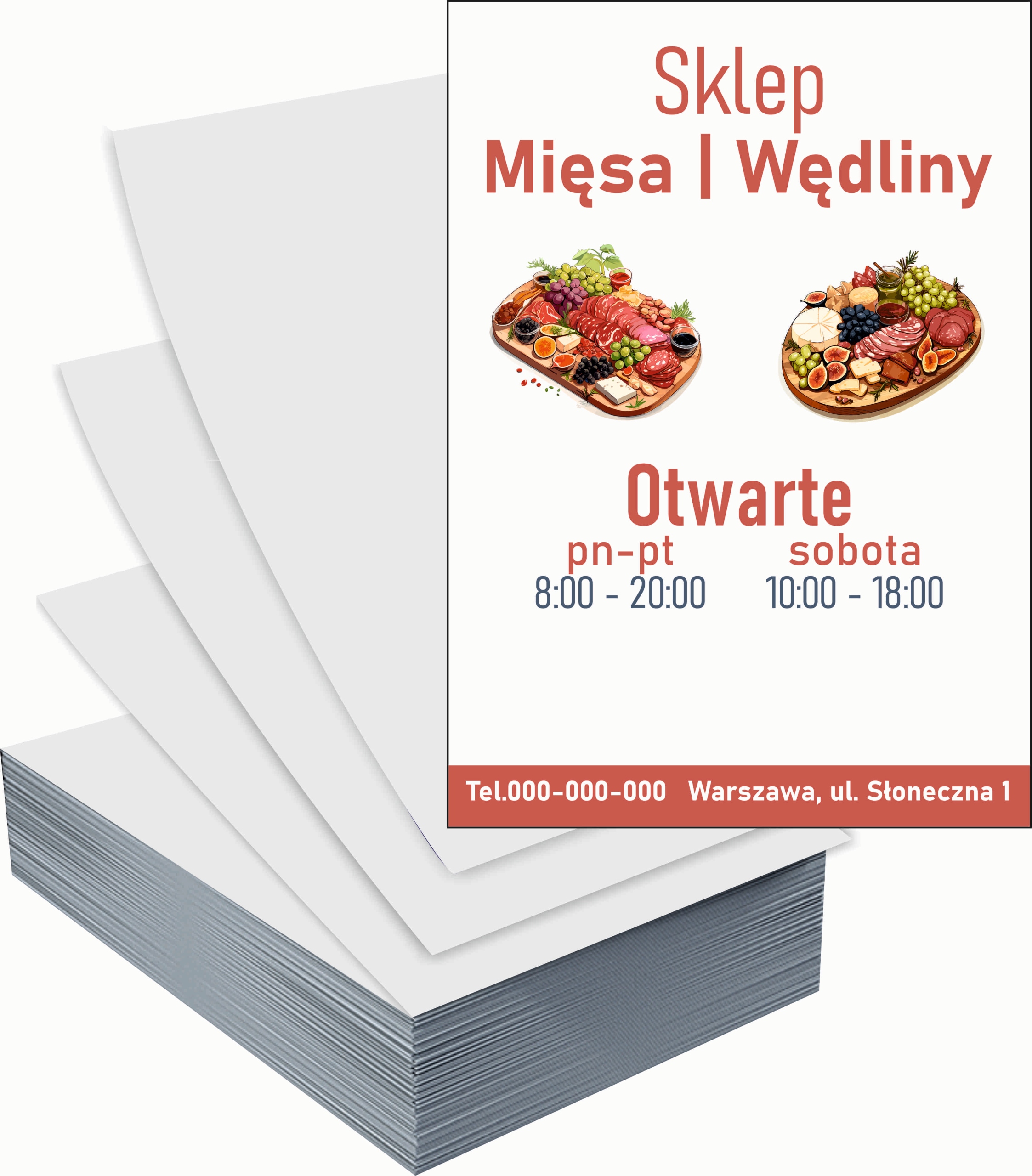 Ulotki A4 reklamowe firmowe 1000szt wiele różnych wzorów WĘDLINY