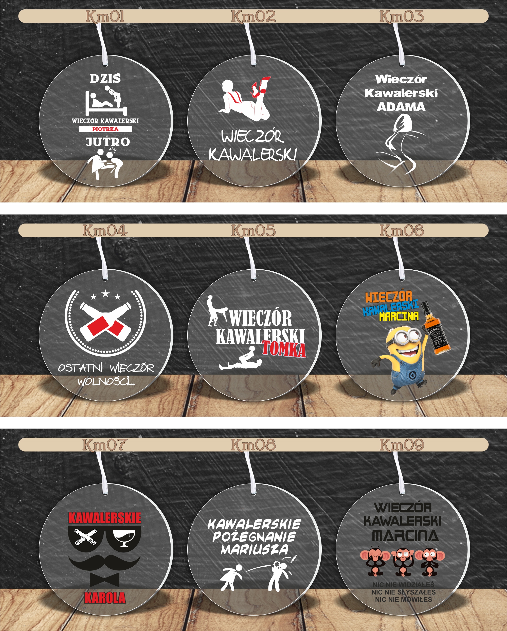 MEDAL z PLEXI nadrukiem UV PODZIĘKOWANIE DLA GOŚCI NA ŚLUB TWÓJ NAPIS