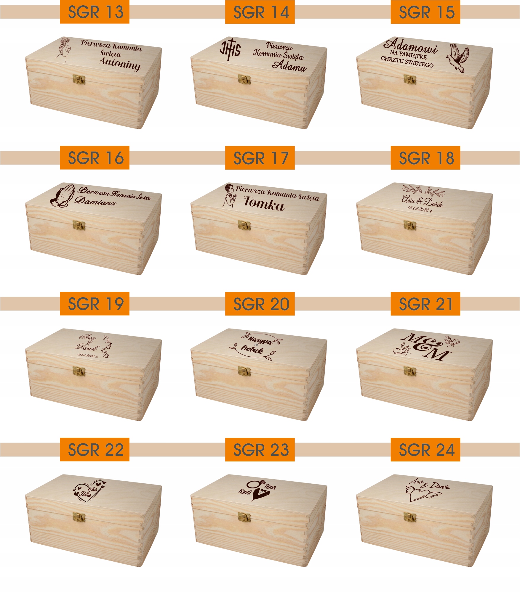 PUDEŁKO WSPOMNIEŃ na CHRZEST ROCZEK personalizowany prezent z grawerem