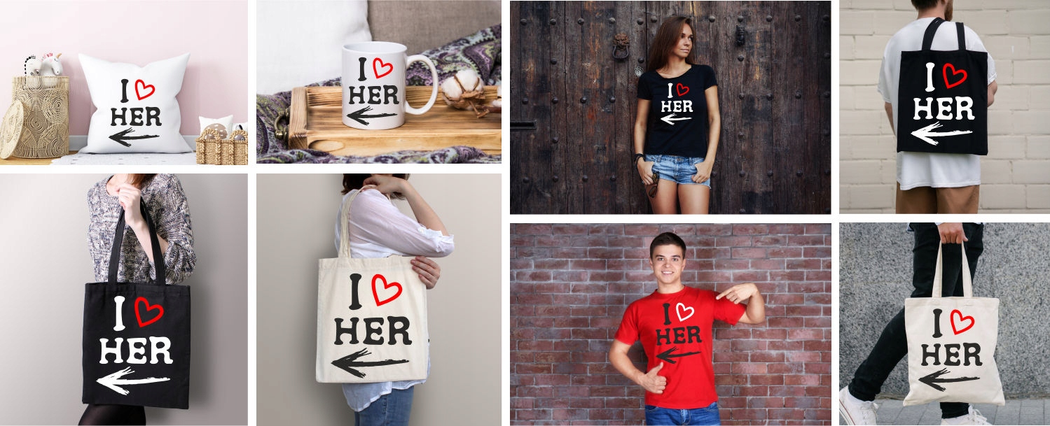 KOSZULKA T-SHIRT z nadrukiem PREZENT I LOVE HER