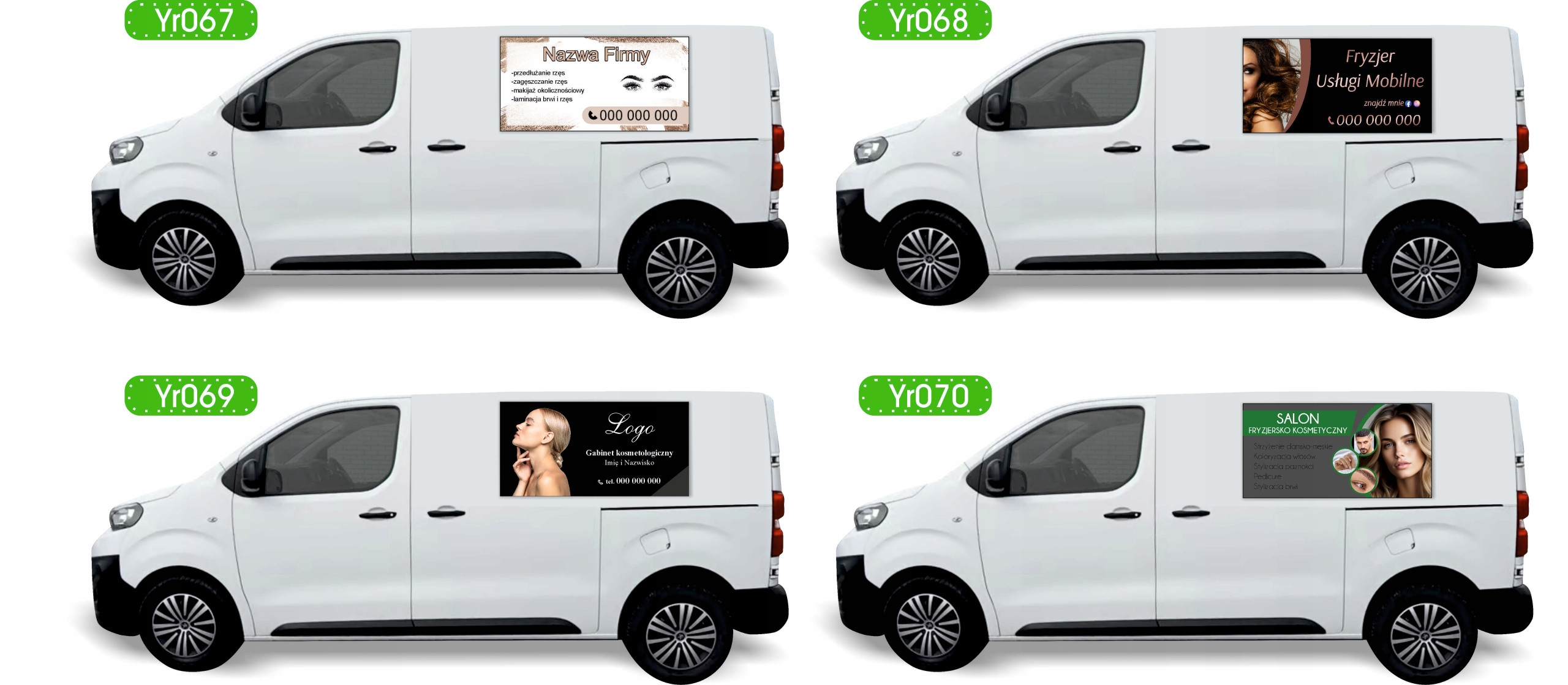 Reklama Naklejka na samochód MASAŻ SPA dużo wzorów gotowy projekt