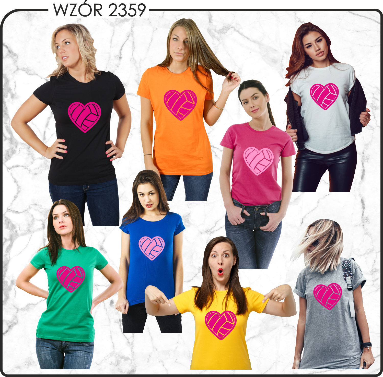 Koszulka T-shirt z nadrukiem dla SIATKARKI