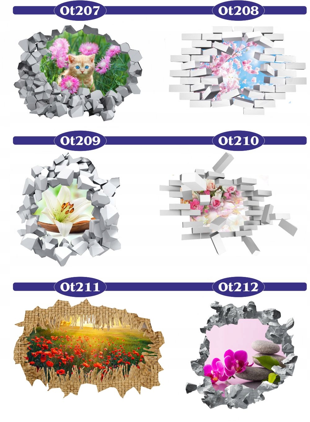 Naklejka samoprzylepna 3D efekt wschód słońca łąka