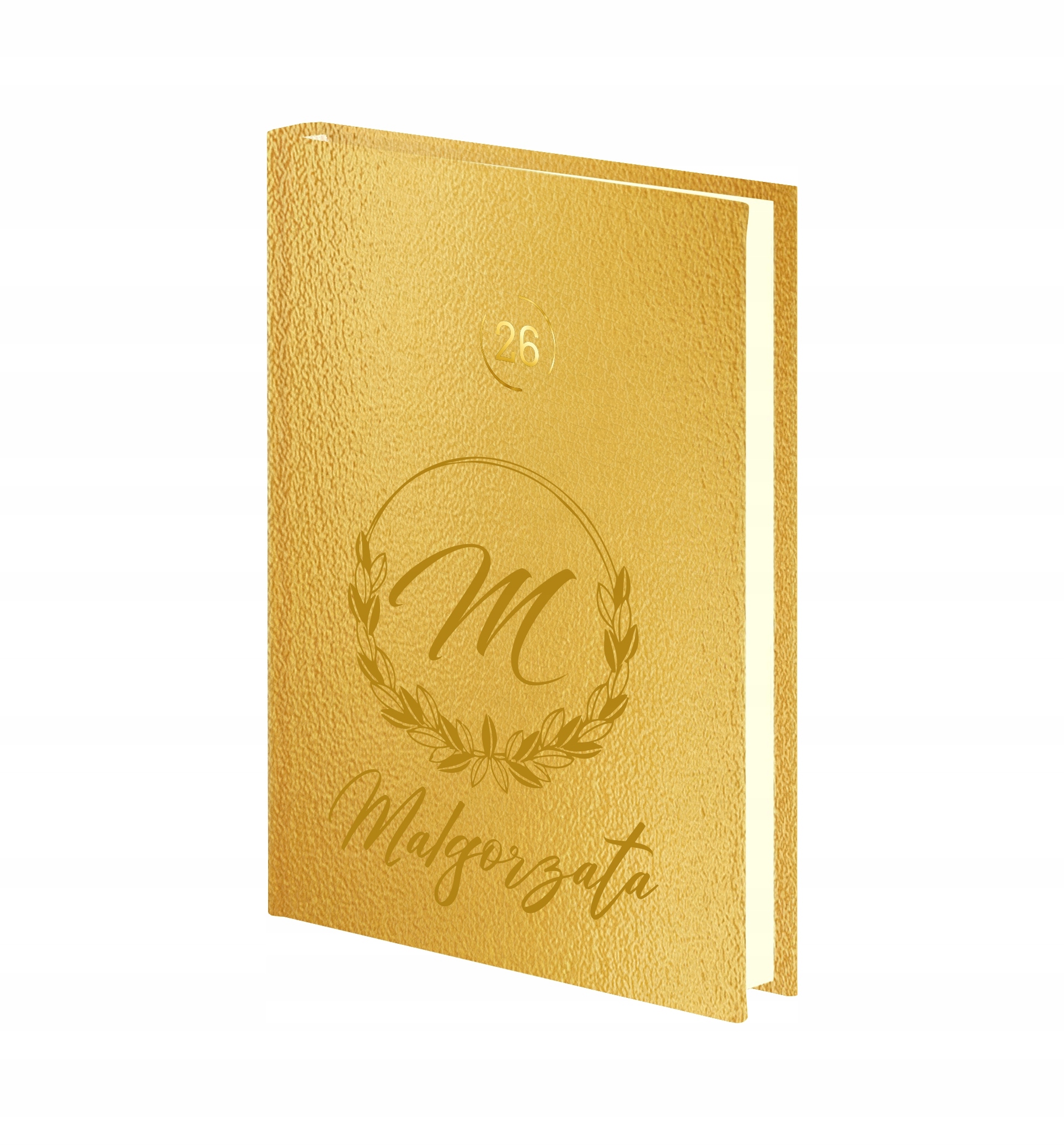 PLANER z imieniem kalendarz dzienny A4 2026 złoty srebrny z grawerem