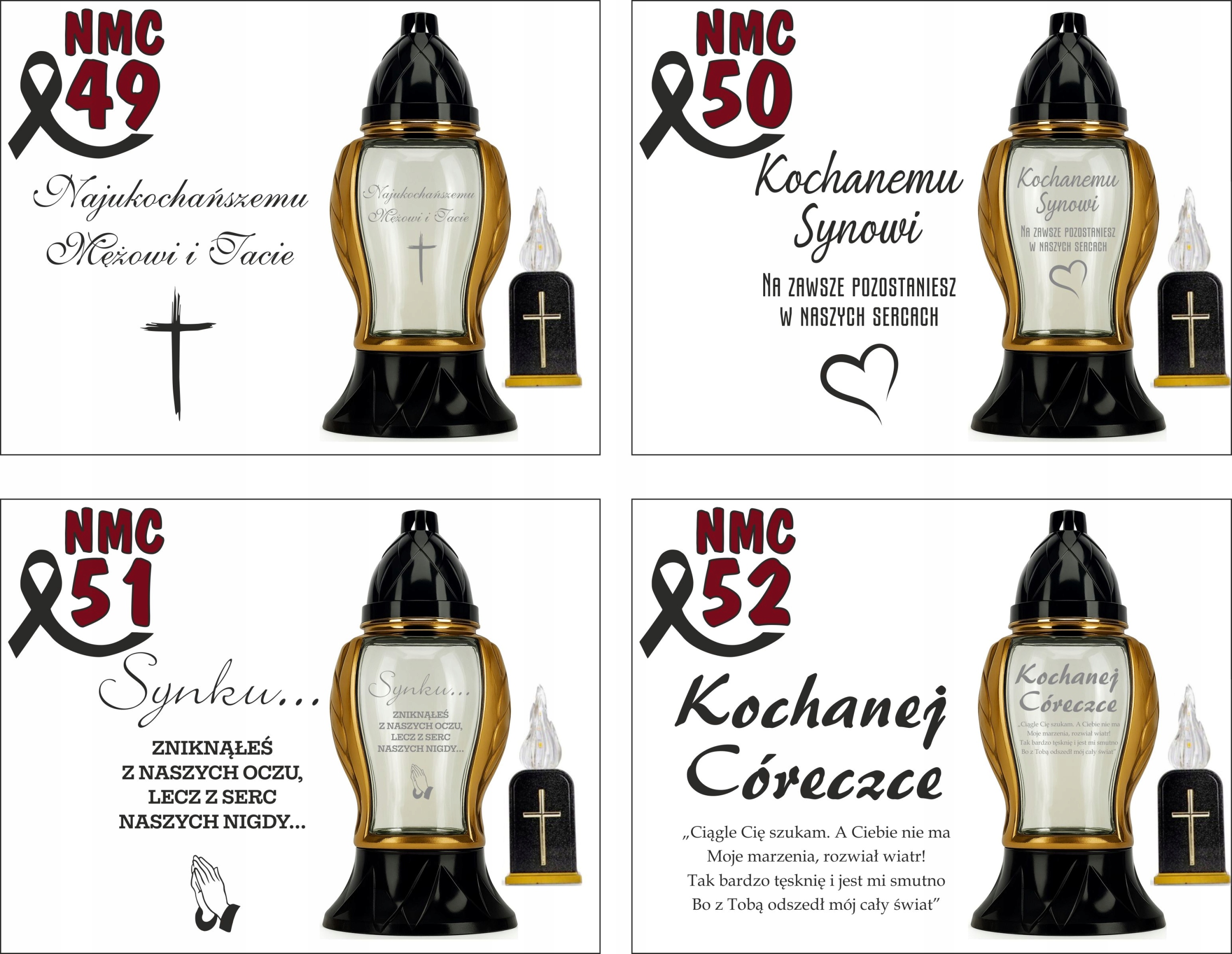 Ozdobny Znicz z Twoim grawerem Napisem Personalizowany dla dziadka