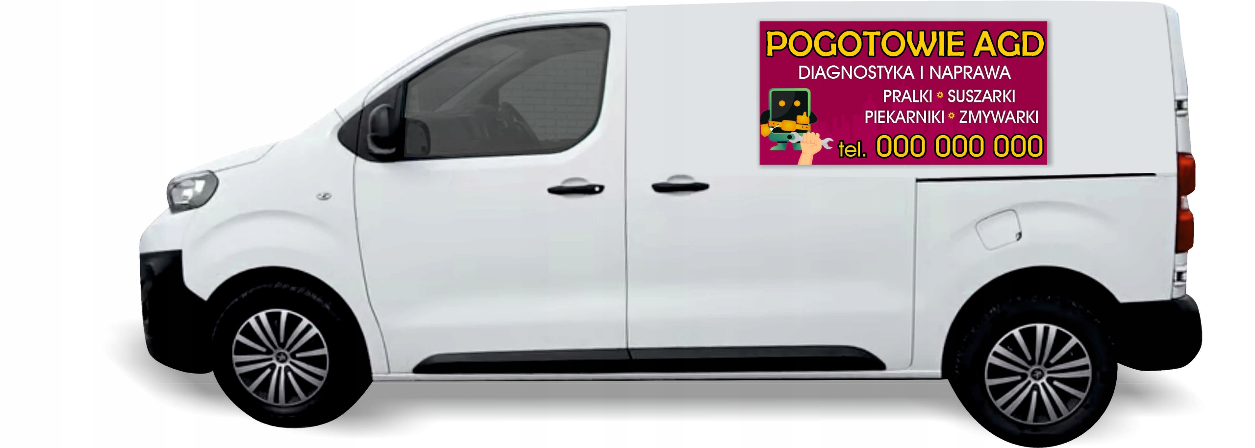 Reklama Naklejka na samochód POGOTOWIE AGD projekt w cenie