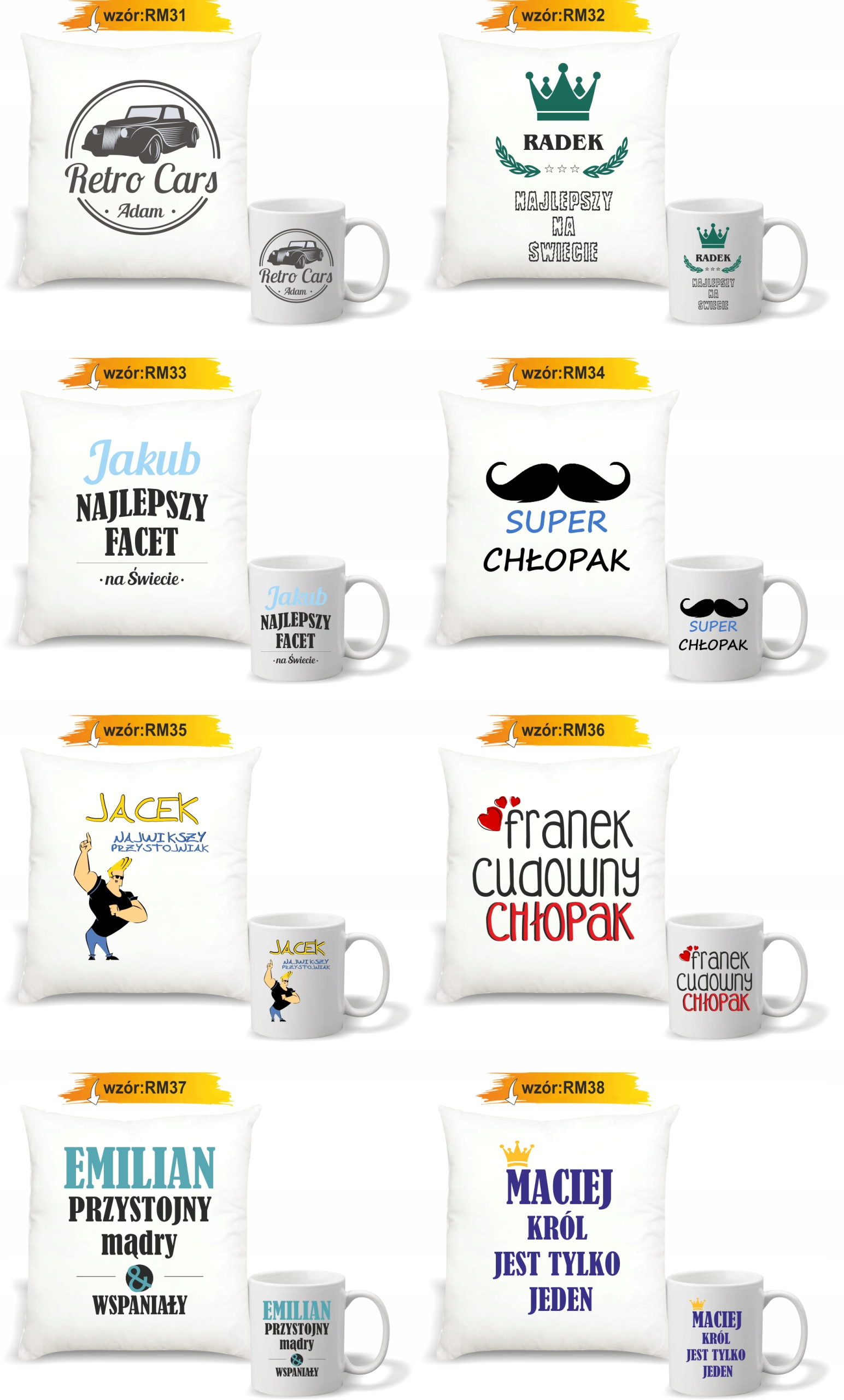 Zestaw PODUSZKA i KUBEK prezent DLA BABCI + zdjęcie twój napis IMIĘ