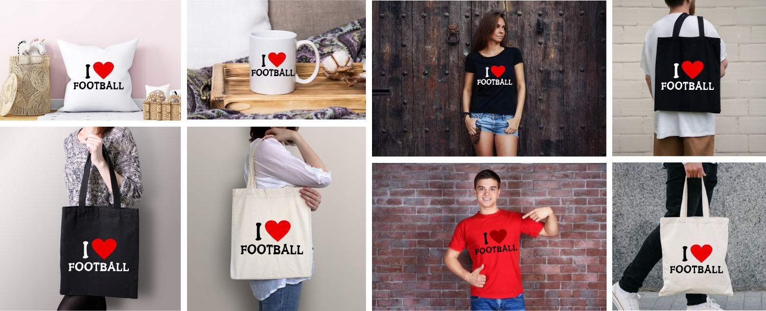 Poduszka z nadrukiem PREZENT SPORT I LOVE FOOTBALL