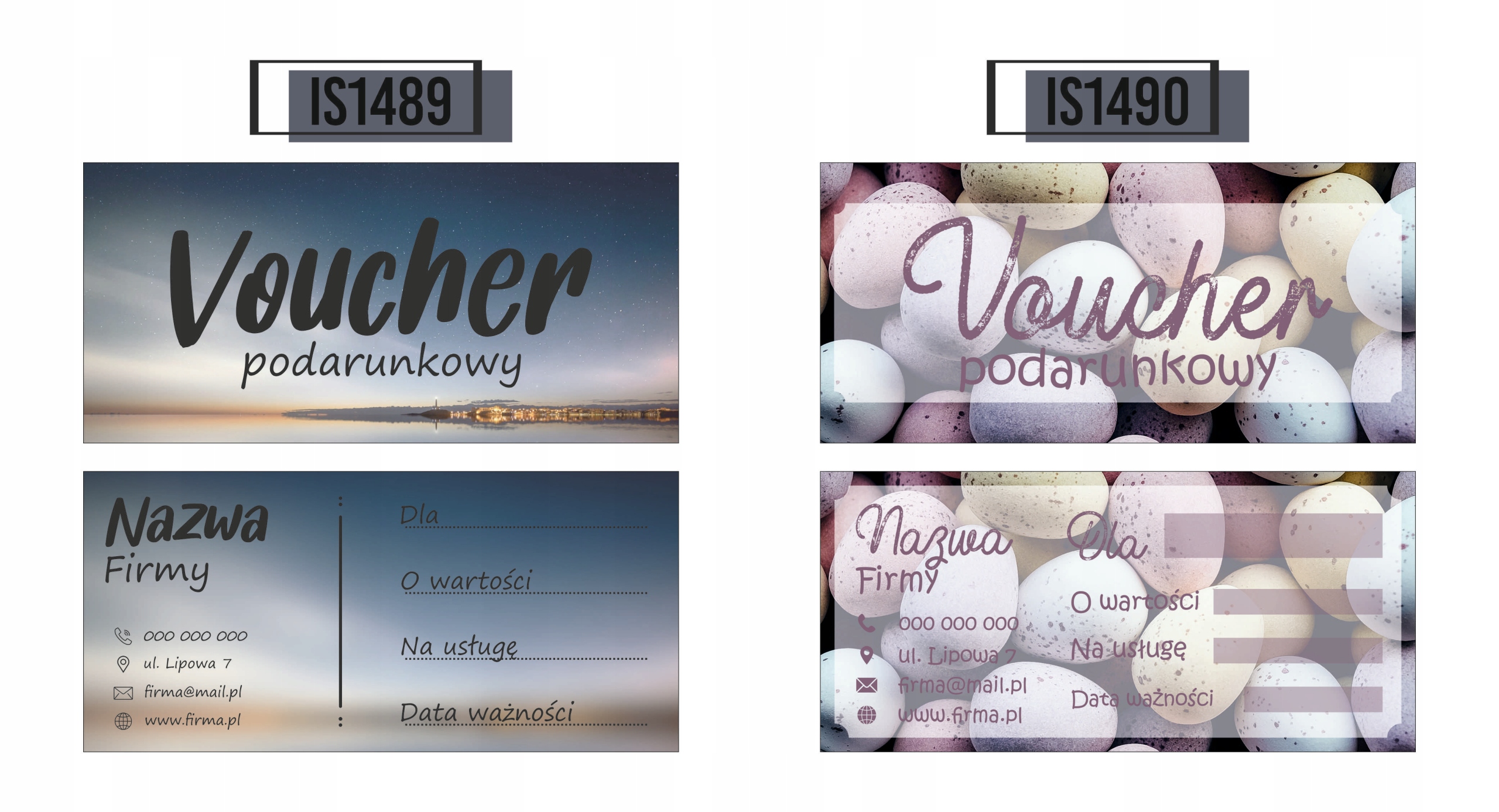 VOUCHERY PODARUNKOWE na zakupy lub usługi 60 szt. GOTOWY PROJEKT