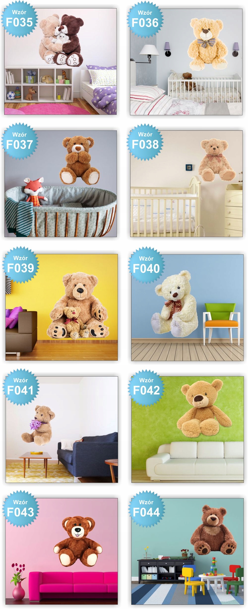 NAKLEJKA samoprzylepna zebra tęcza misie ŁADNE