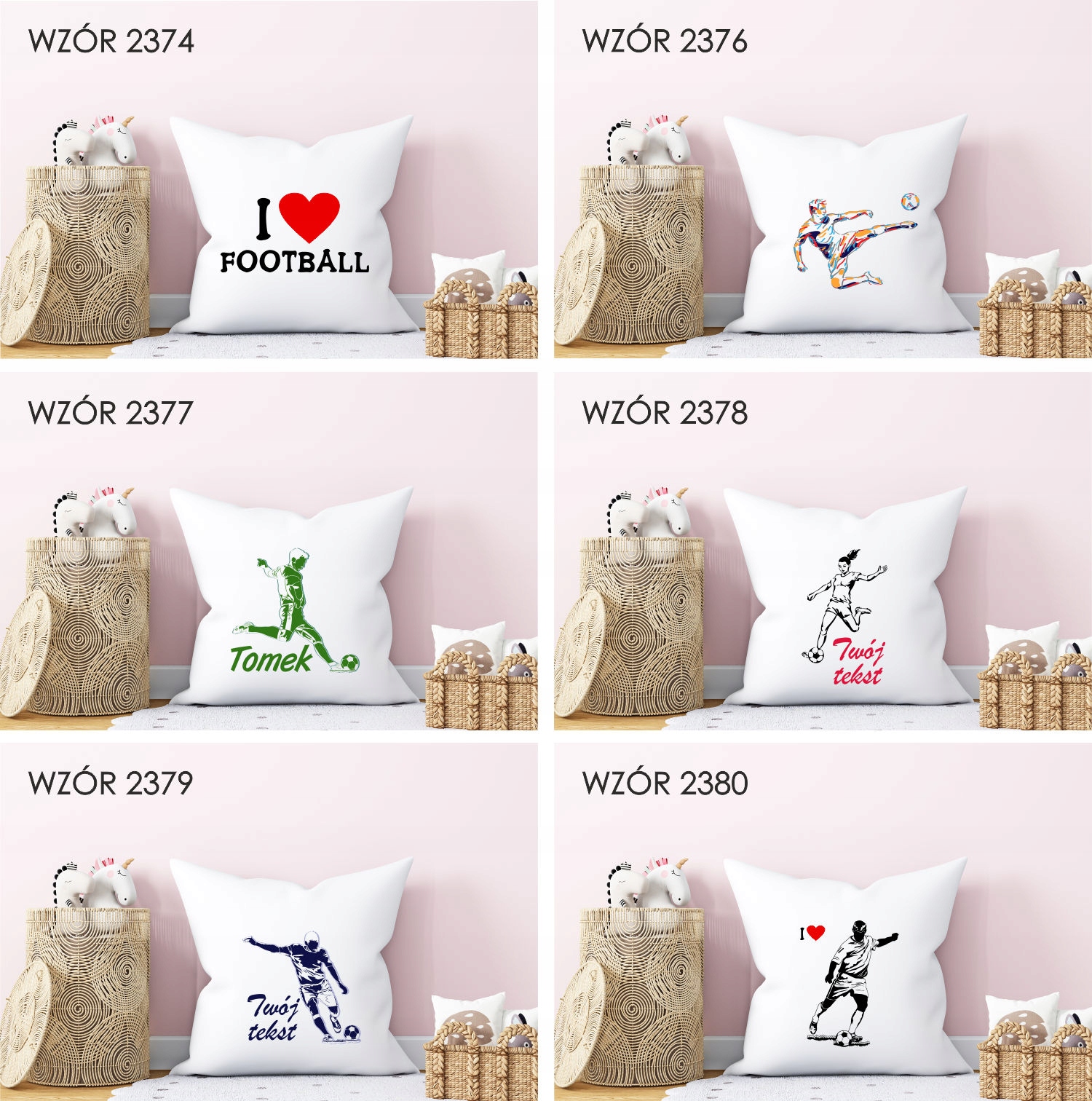 Poduszka z nadrukiem PREZENT SPORT I LOVE FOOTBALL