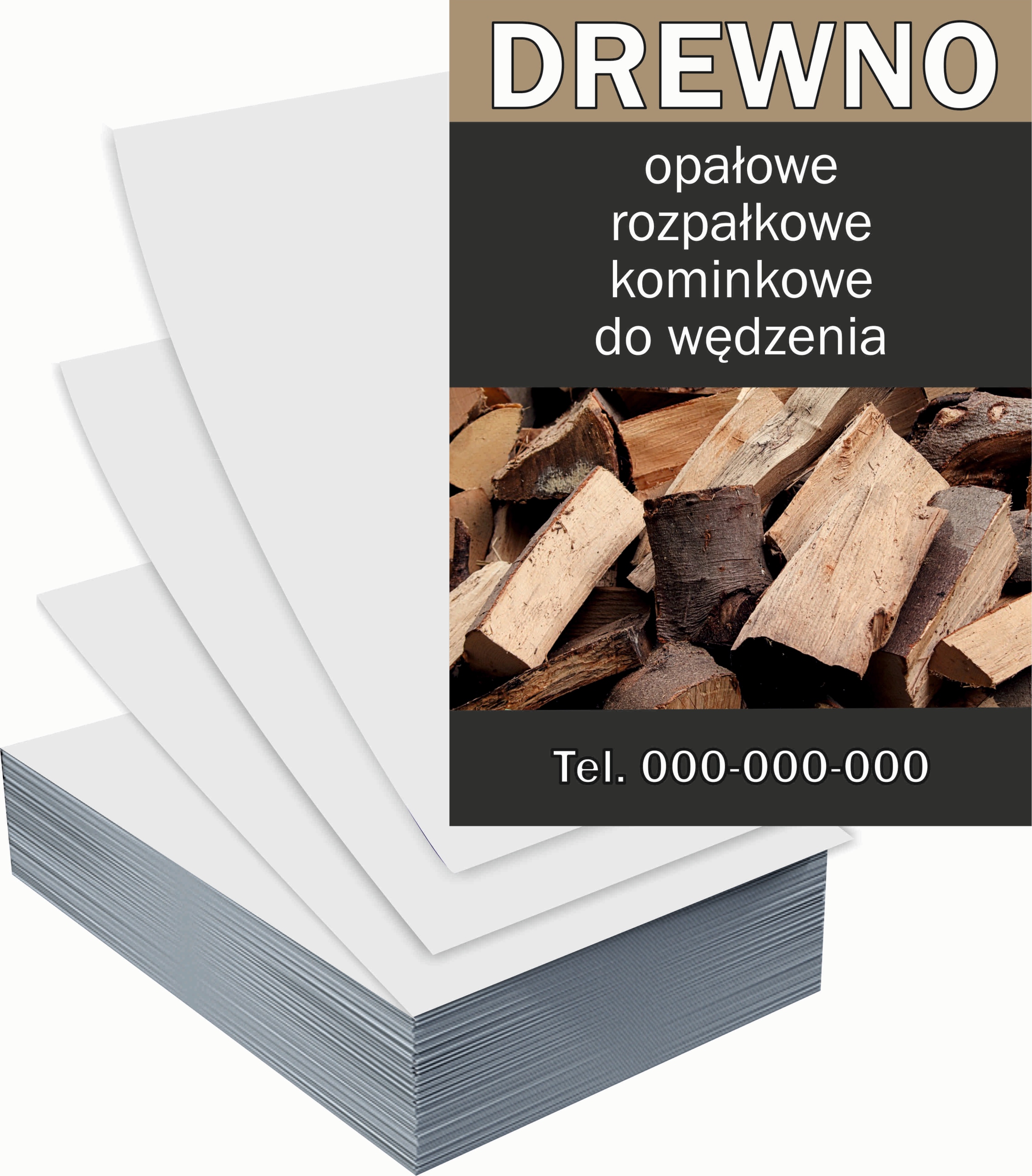 Ulotki A4 reklamowe firmowe 5000szt projekt w cenie SPRZEDAŻ DREWNA