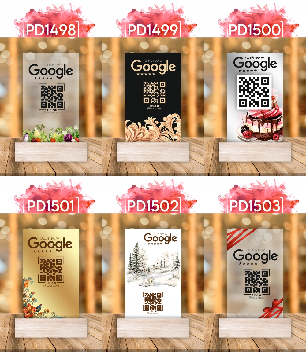 STATUETKA Z TABLICZKĄ z miejscem na kod QR I TWOJE LOGO nadruk UV