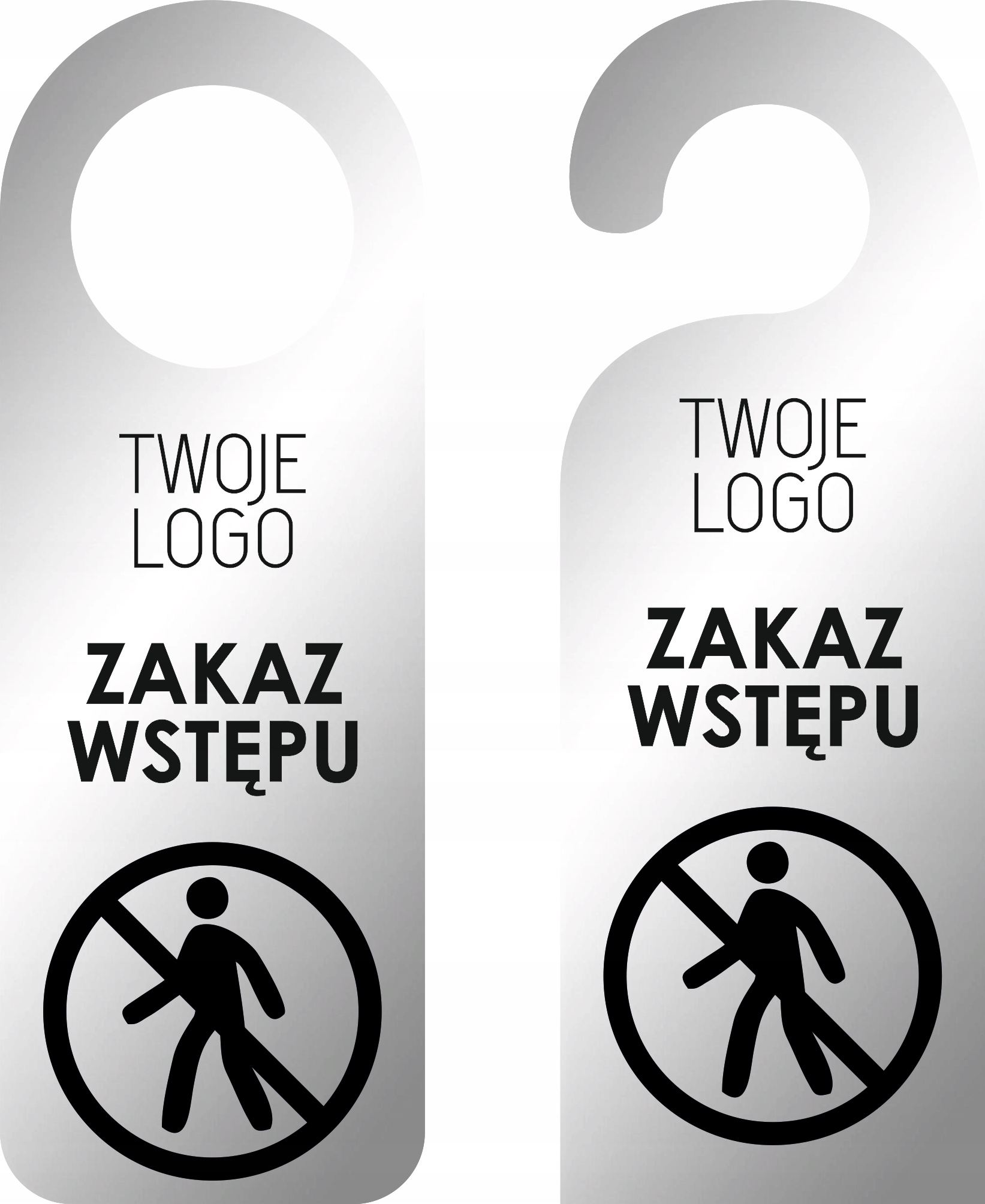 ZAWIESZKA NA DRZWI hotelowa nadruk srebrna plexi z LOGO zakaz wstępu
