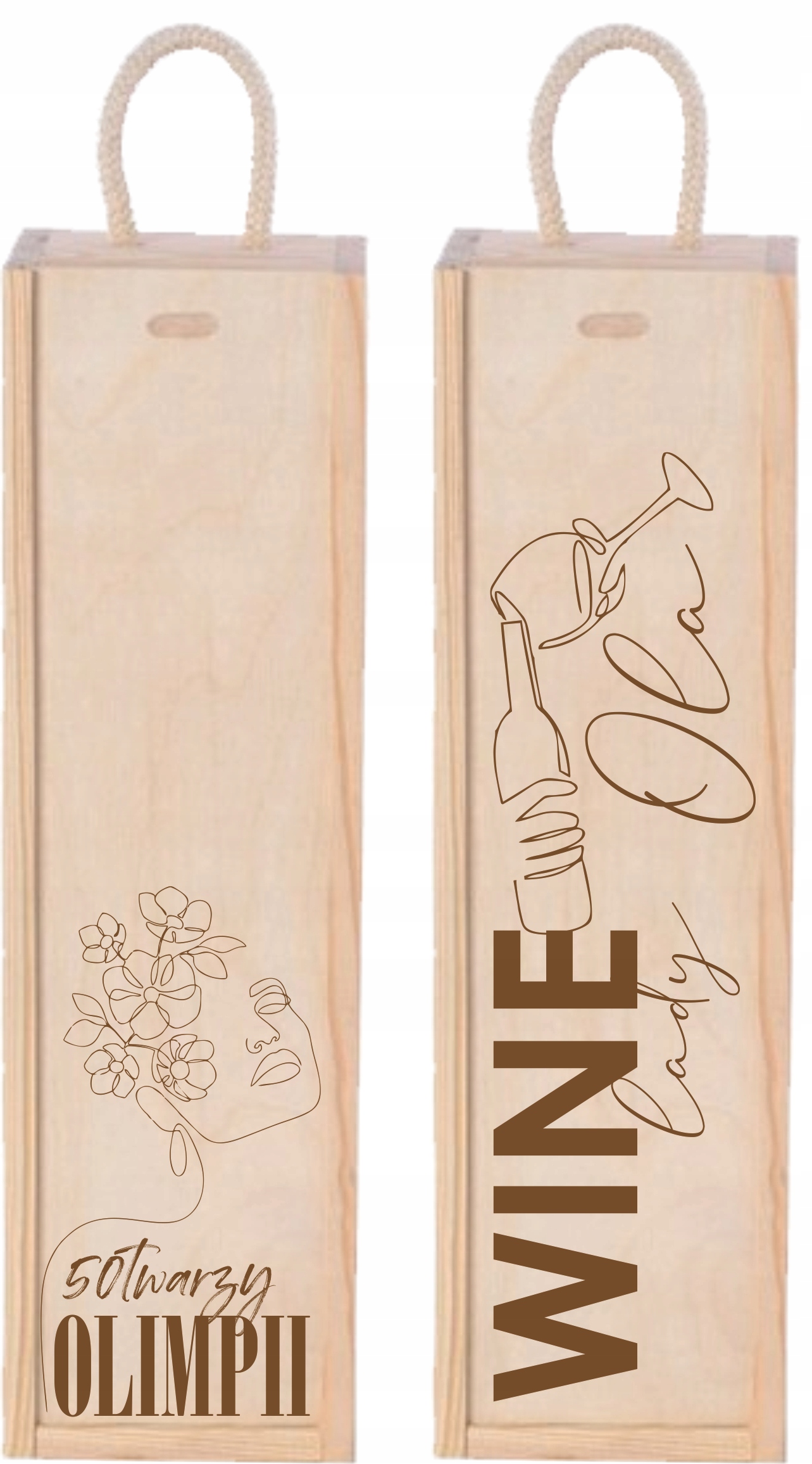 Skrzynka na wino grawer na DZIEŃ KOBIET z imieniem