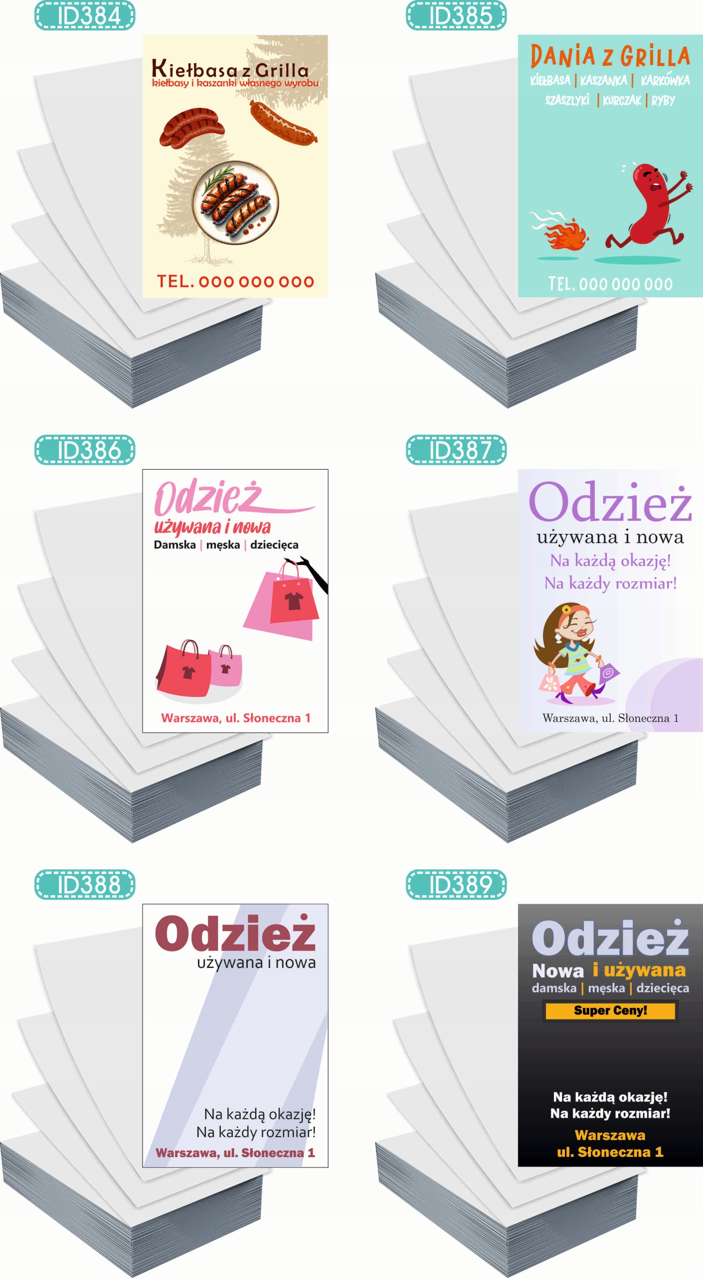 Ulotki A5 reklamowe firmowe 1000szt dużo wzorów KIEŁBASA Z GRILLA