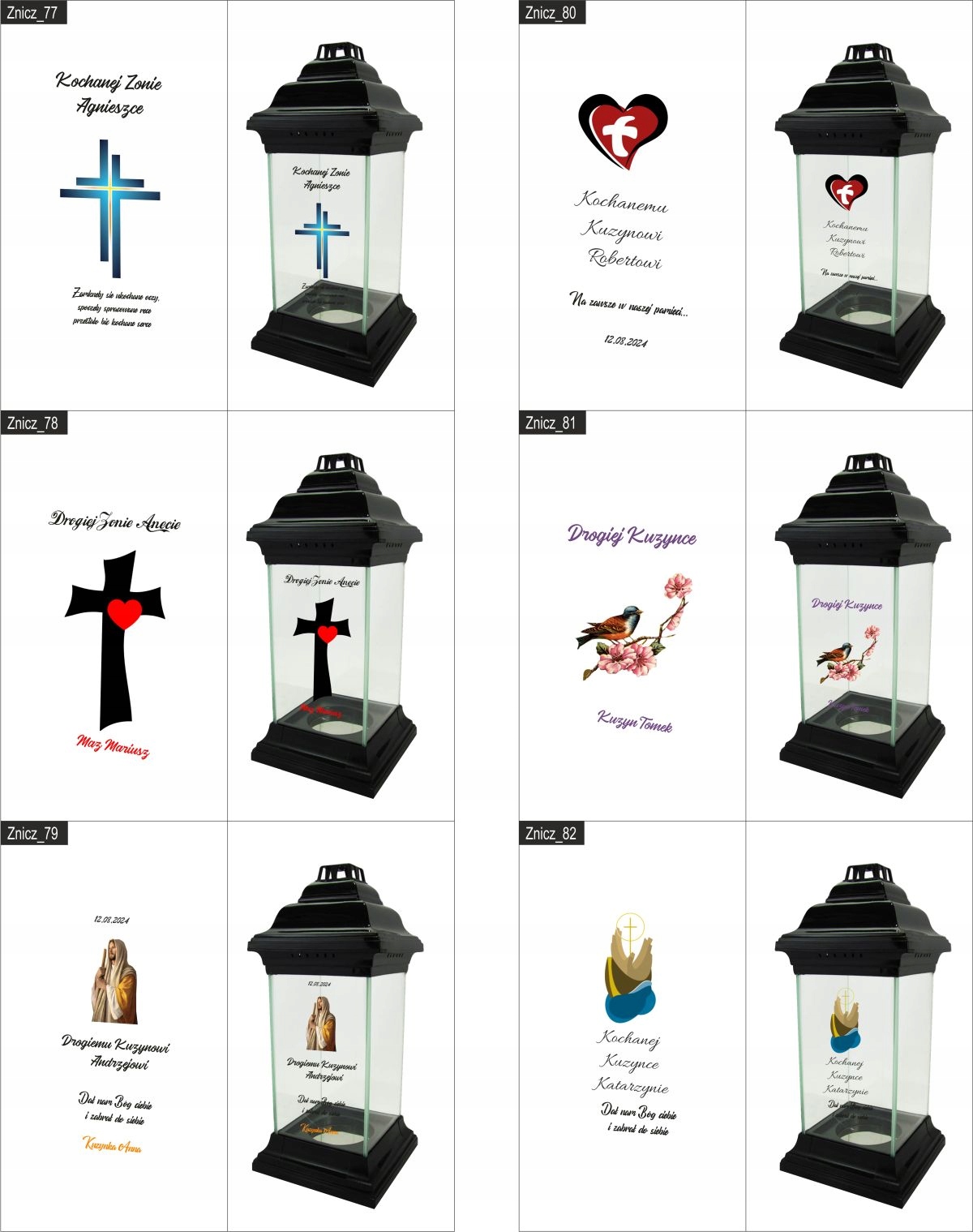 LAMPION ZNICZ KAPLICZKA z nadrukiem UV dla BABCI