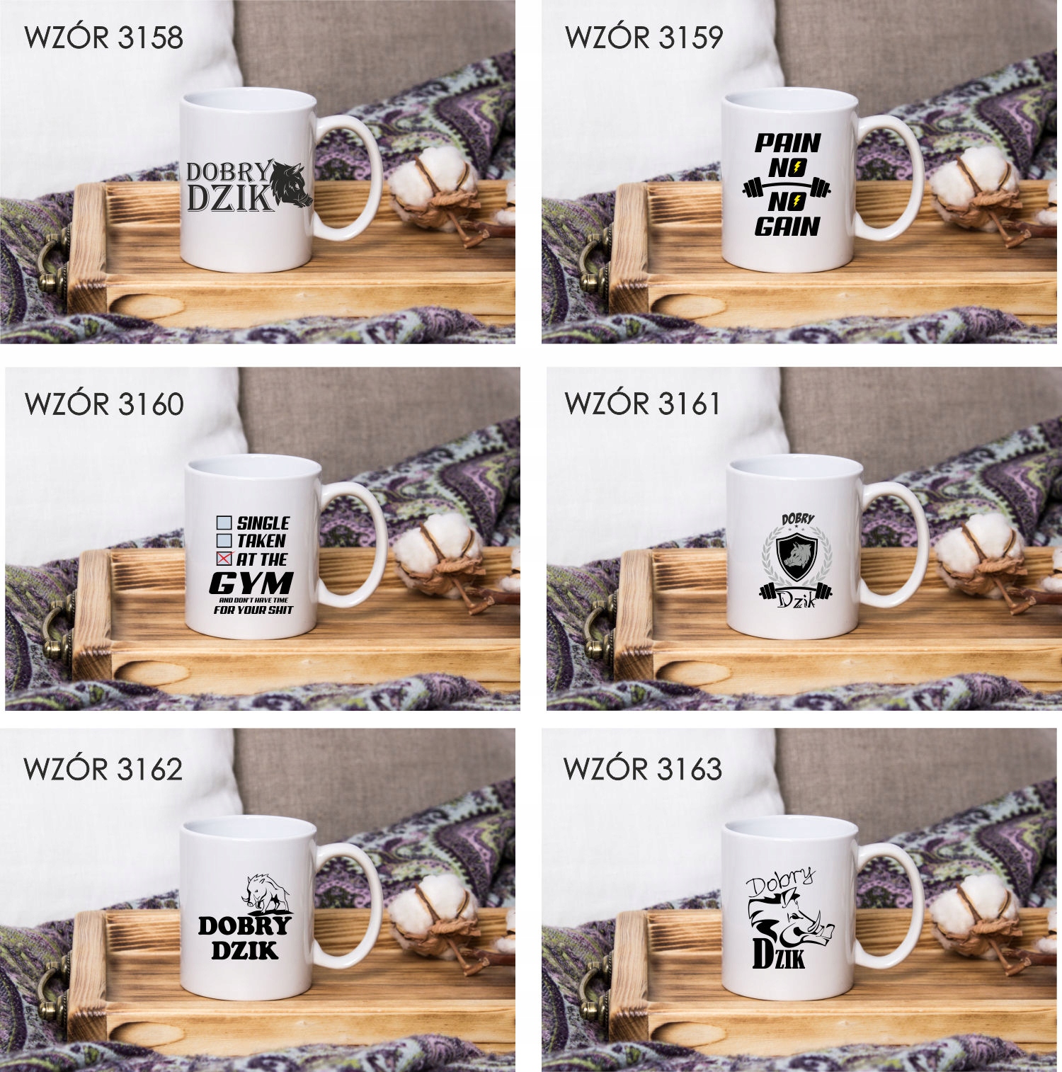 Kubek z nadrukiem napis PREZENT DOBRY DZIK