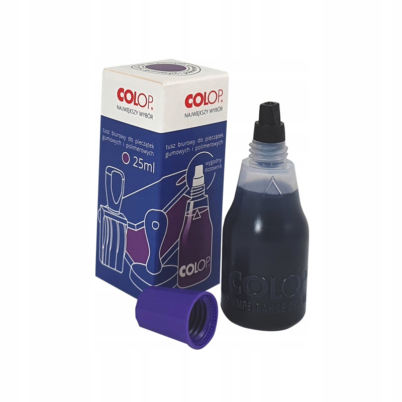 TUSZ DO PIECZĄTEK gumowych i polimerowych wodny fioletowy COLOP 25 ml