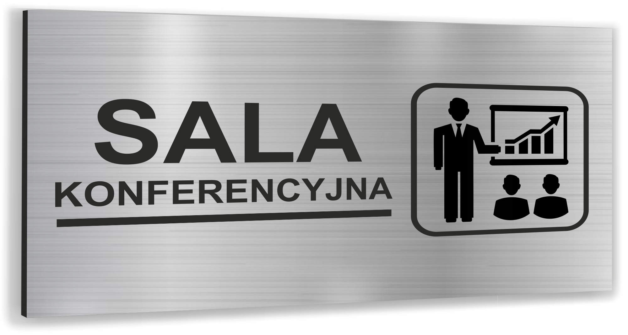 Tabliczka informacyjna TEKST NAPIS SALA KONFERENCYJNA nierdzewna SREBRNA