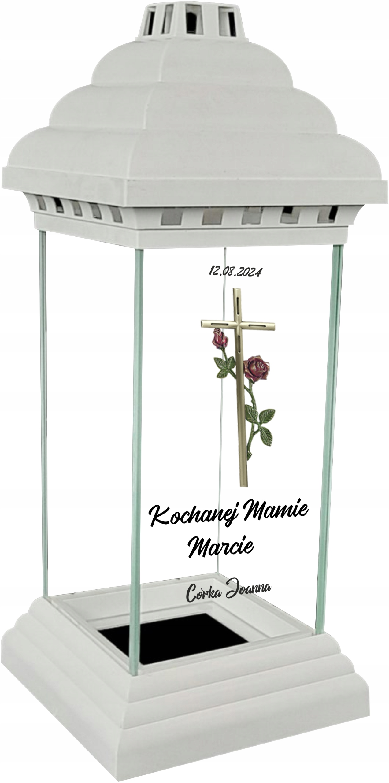 Znicz Lampion dla Mamy z nadrukiem grawerem UV