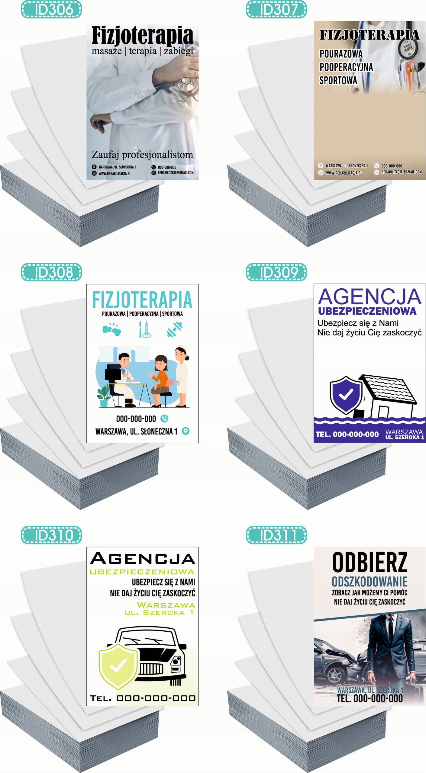 Ulotki A6 reklamowe firmowe 100szt różne wzory CHEMIA Z NIEMIEC