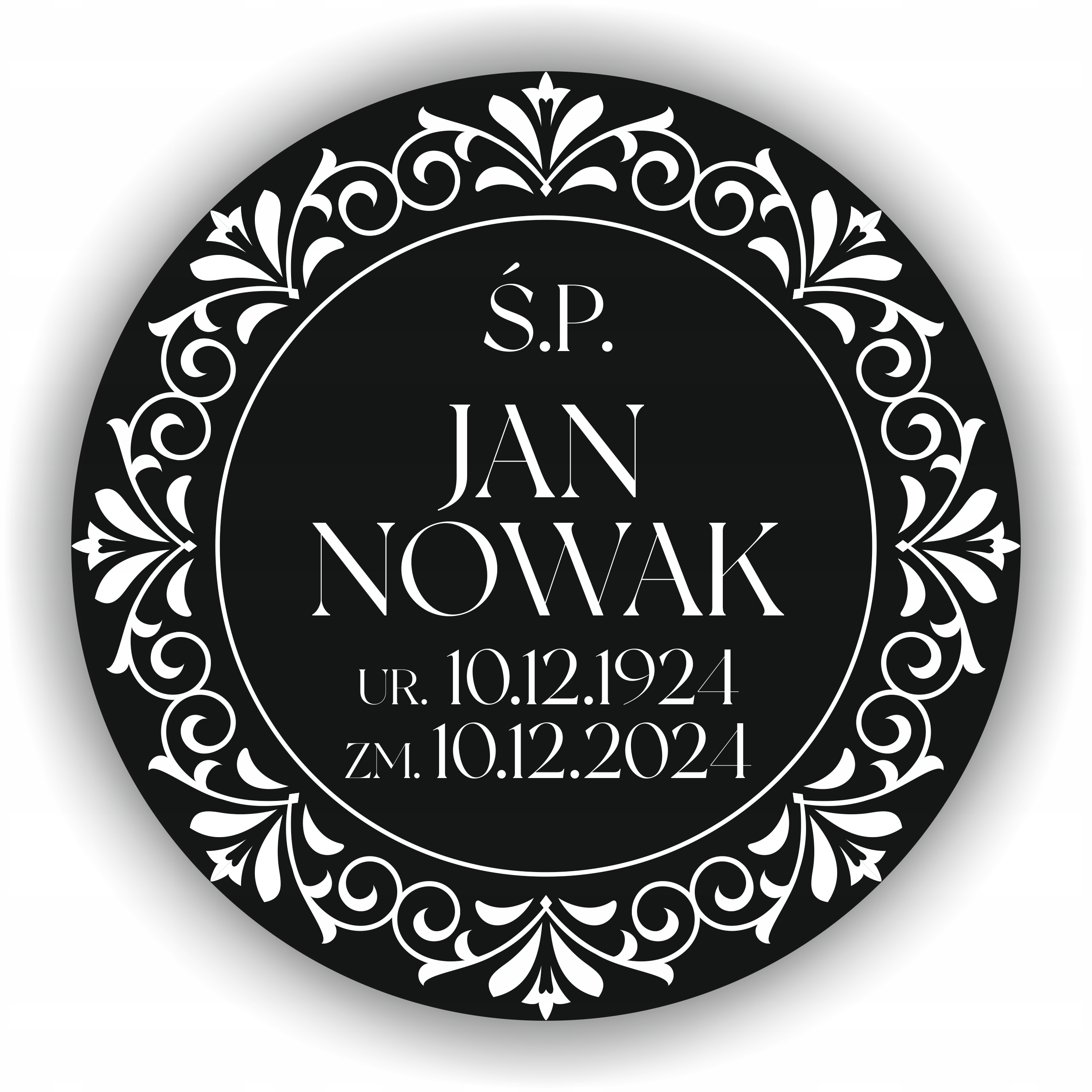 Elegancka Tabliczka Grawerowana na Urnę Personalizowana IMIĘ DATA