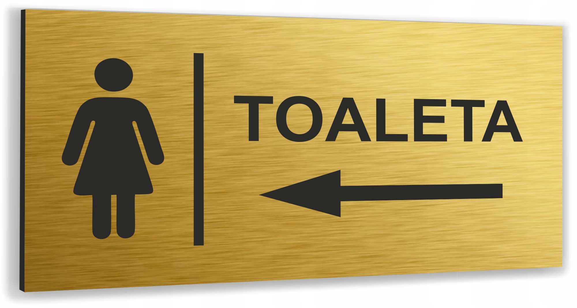 Tabliczka NADRUK UV oznaczenie TOALETA DAMSKA dibond informacyjna ZŁOTA