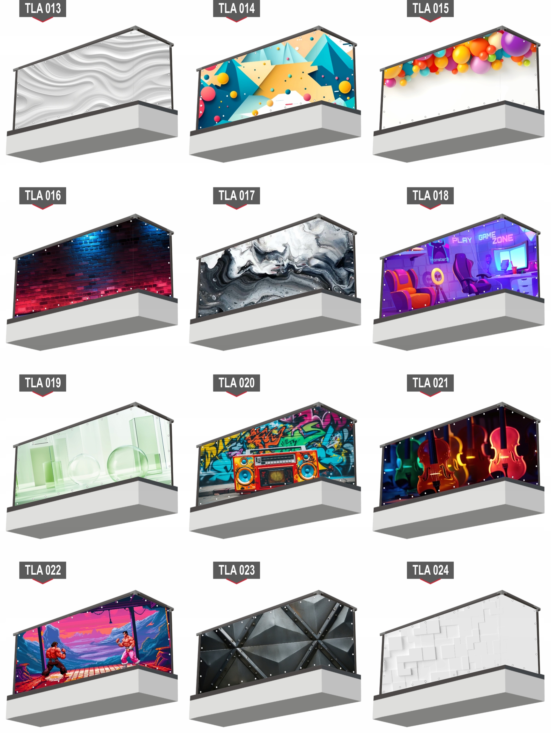 Osłona balkonowa mata ozdobna na balkon na wymiar ABSTRAKCYJNE WZORY