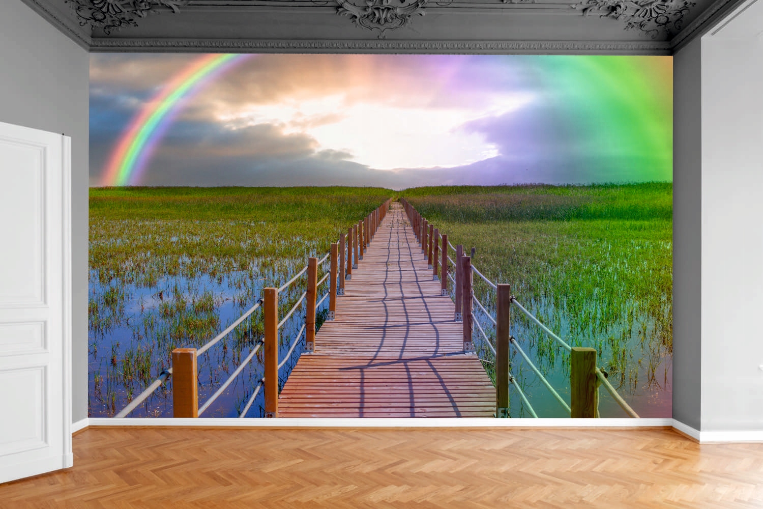 Fototapeta MOST TĘCZA ZACHÓD SŁOŃCA 130x80