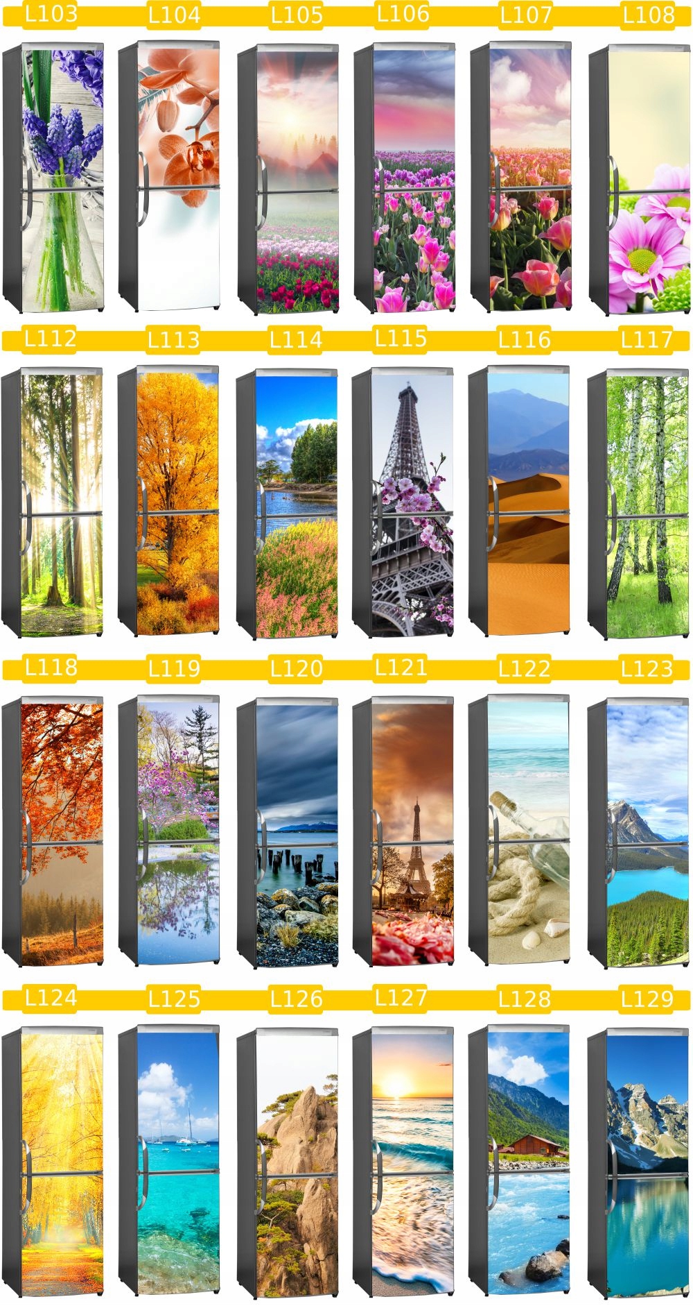 NAKLEJKA na wymiar NAKLEJKI NA LODÓWKĘ kuchenne