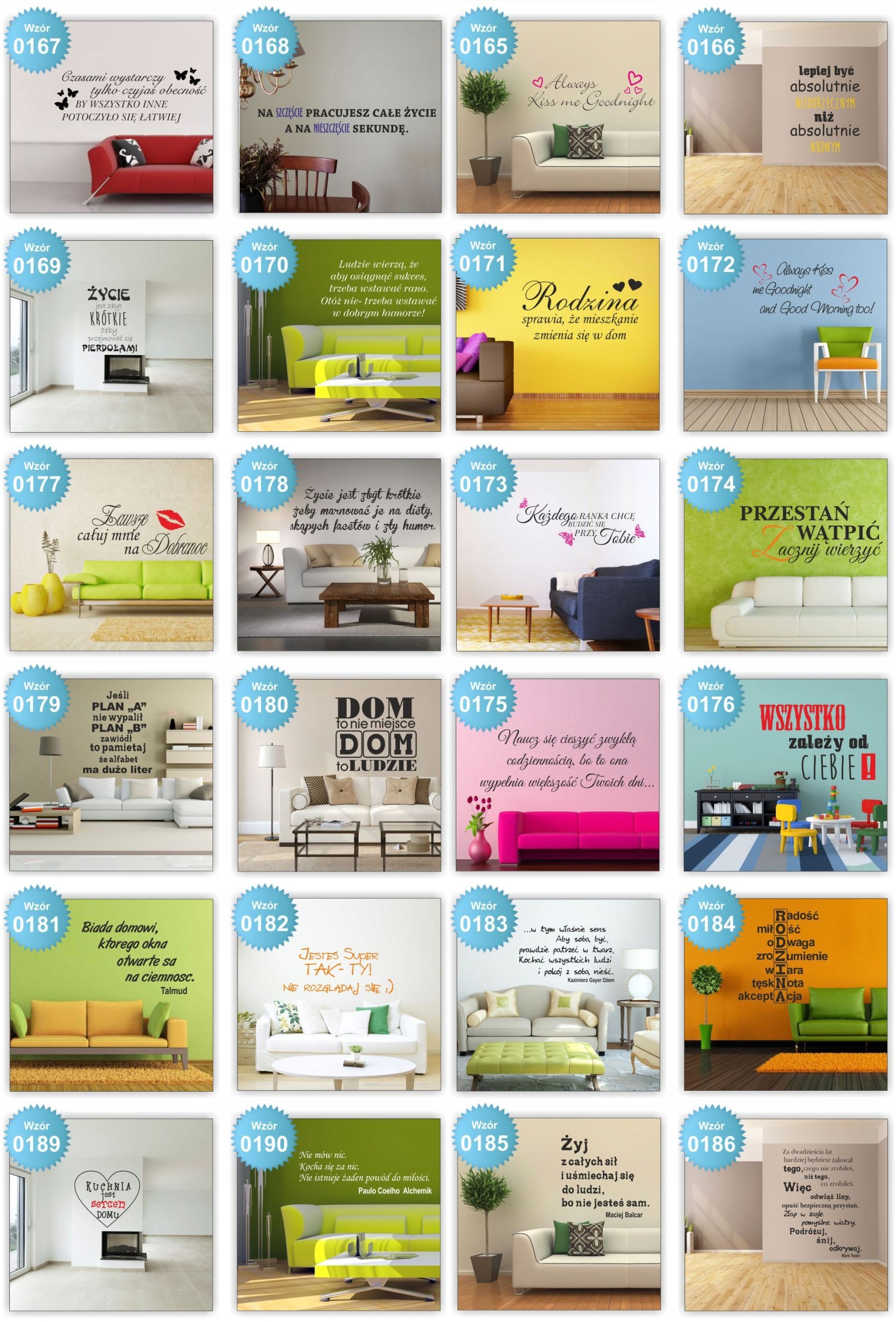 samoprzylepne Napisy ścienne cytaty NAKLEJKI