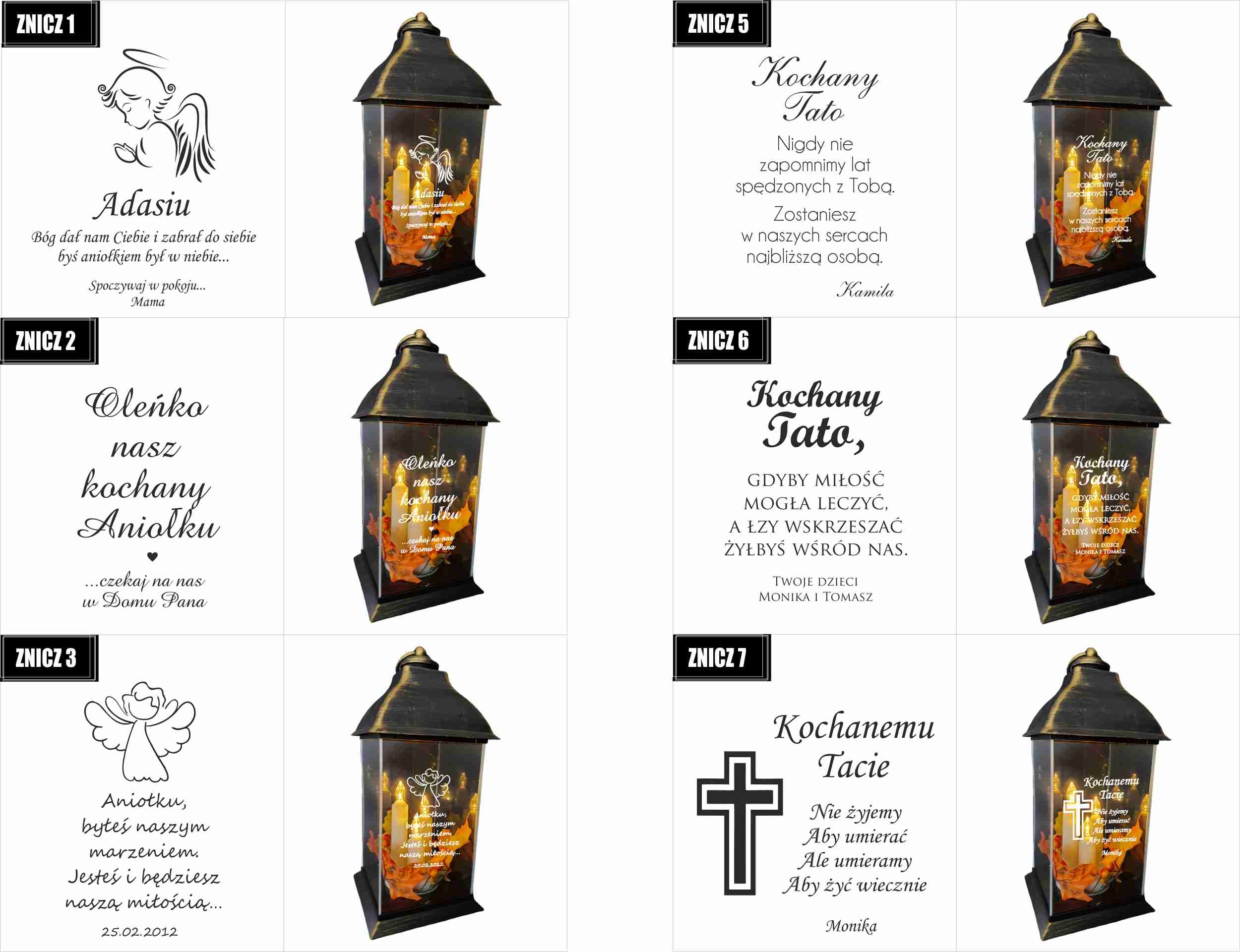 ZNICZ LAMPION z GRAWEREM dla Ojca Chrzestnego