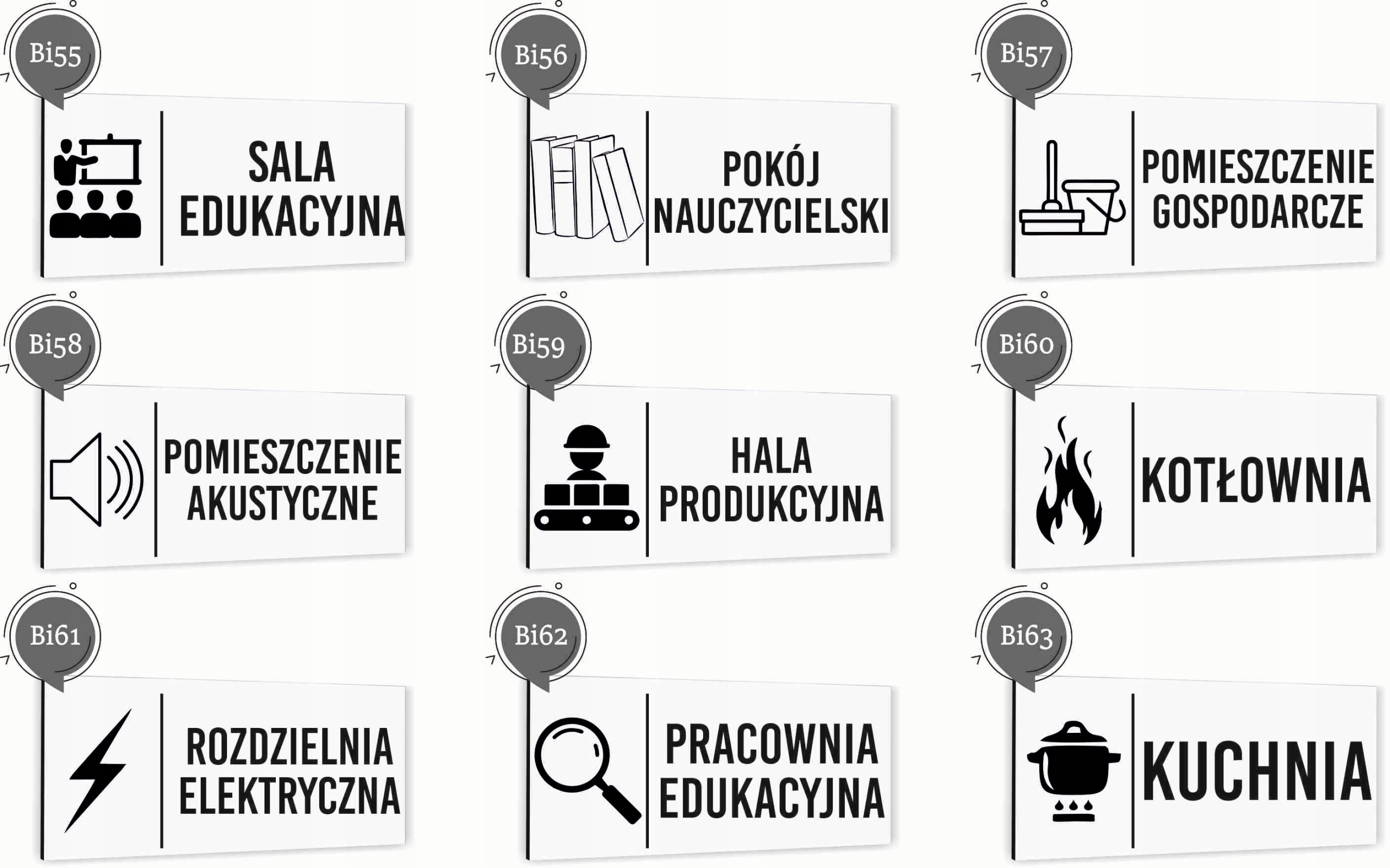 Tabliczka na drzwi PRODUKCJA Aluminium BIAŁA Dibond Piktogram