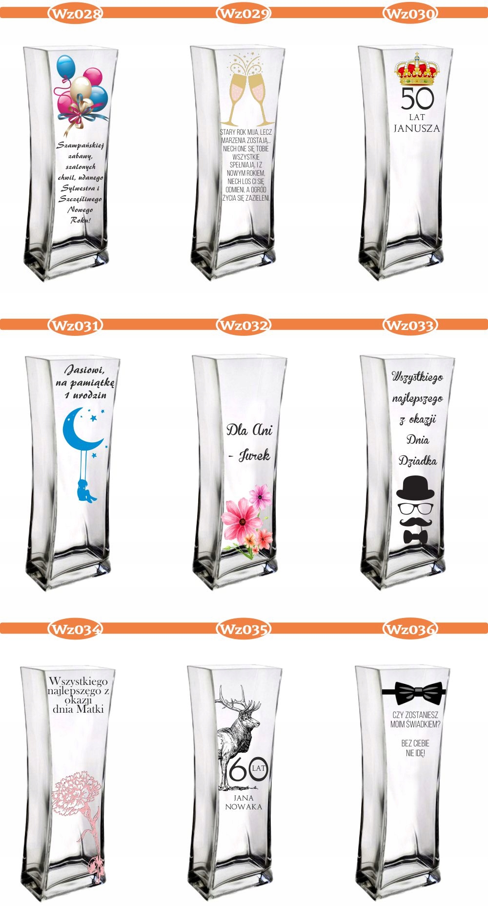 Elegancki wazon nadruk Walentynki Dzień Kobiet