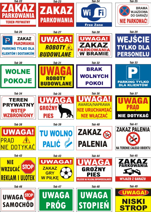 Miejsce parkingowe TABLICA PCV parking dla numer auta