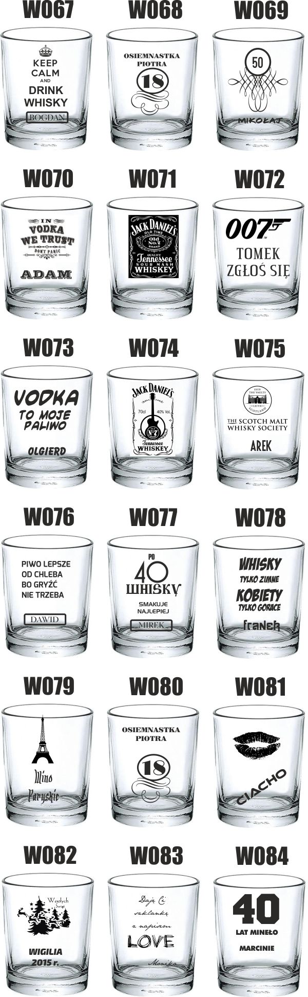 Szklanka WHISKY prezent na święta mikołajki grawer
