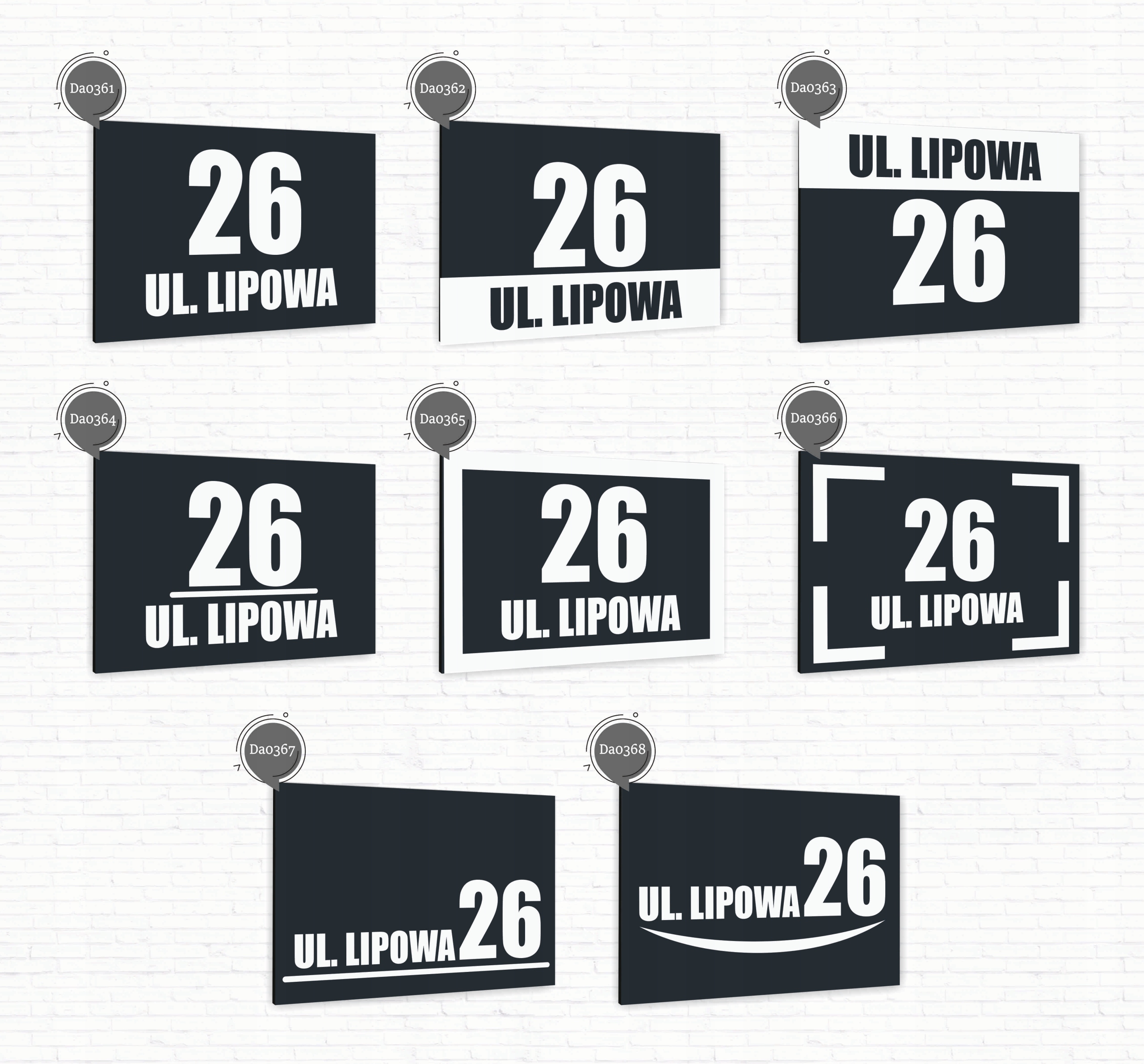 Tabliczka Tablica ADRESOWA ANTRACYT DIBOND 30x20 numer domu ul. dużo wzorów