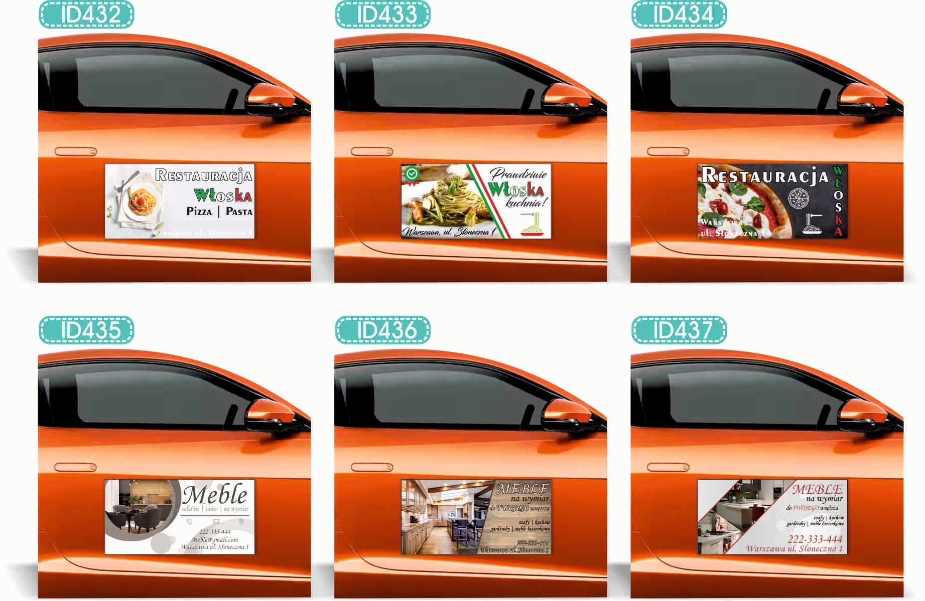 Magnes na samochód reklama magnetyczna 60x30 cm BIURO PODRÓŻY