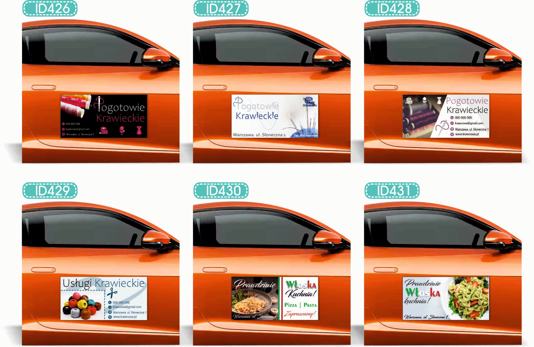 Magnes na samochód reklama magnetyczna 60x30 cm BIURO PODRÓŻY