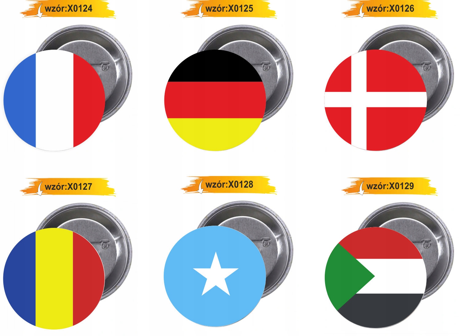 Przypinki buttony FLAGA TAJLANDIA z grafiką TANIO