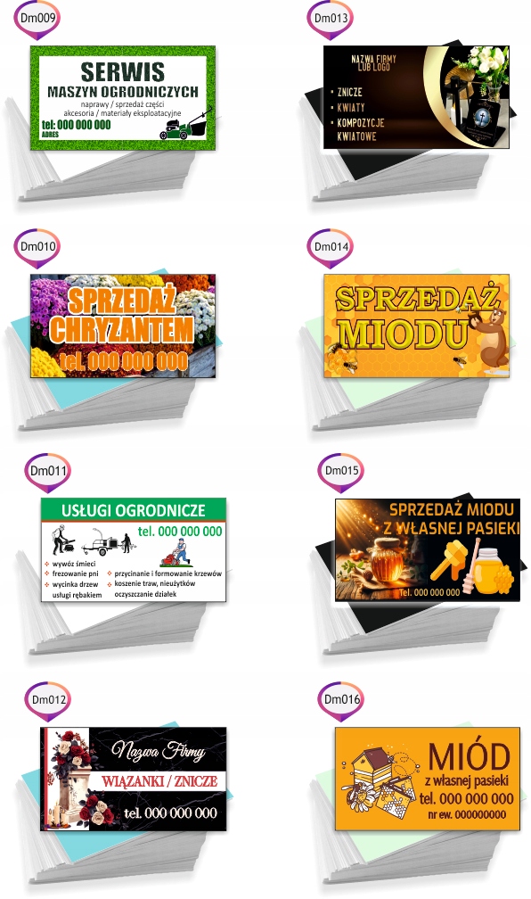 Wizytówki reklamowe firmowe 100 szt różne wzory USŁUGI ELEKTRYCZNE