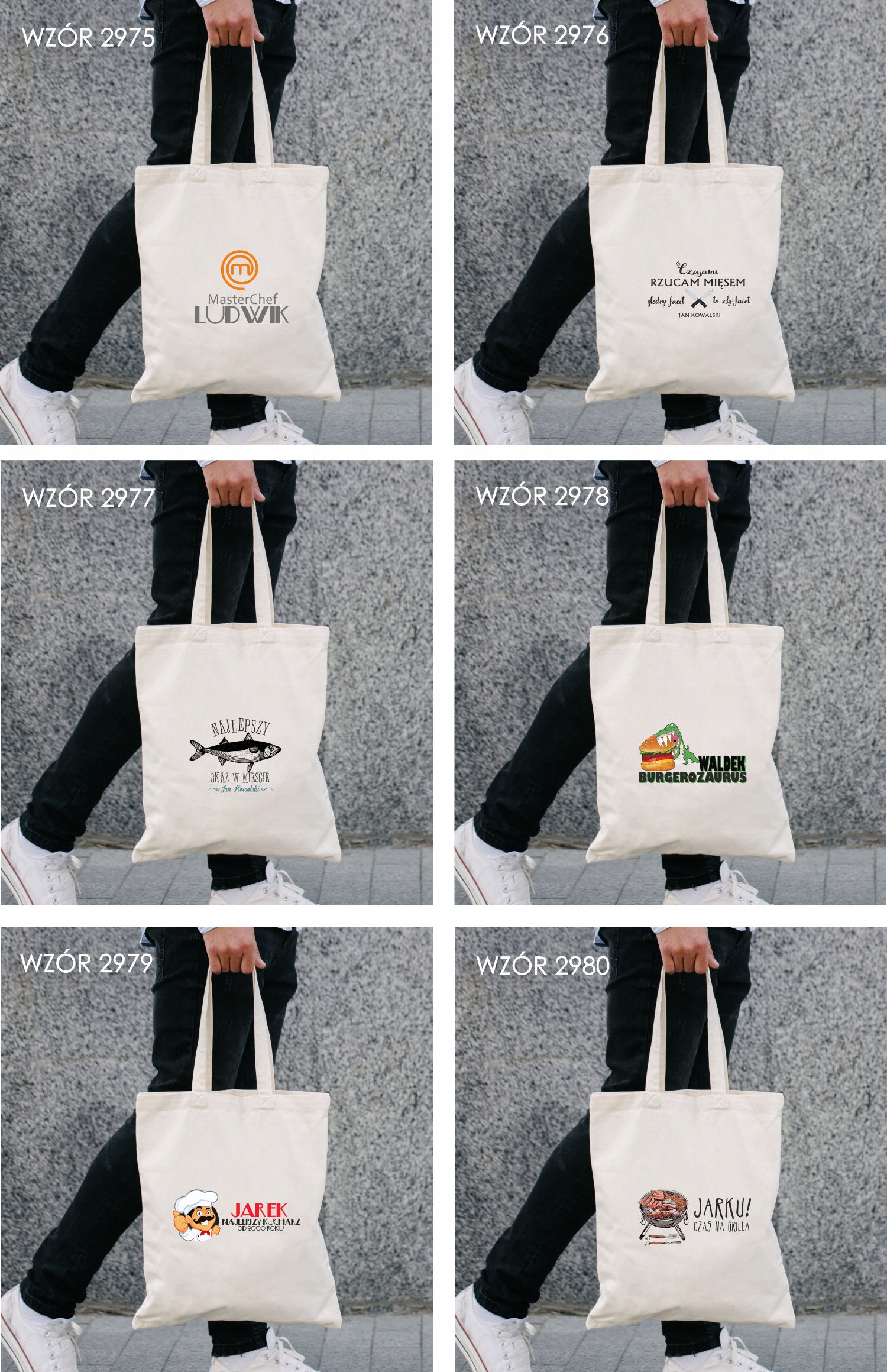 Eko Torba z imieniem napis PREZENT BURGEROZAURUS