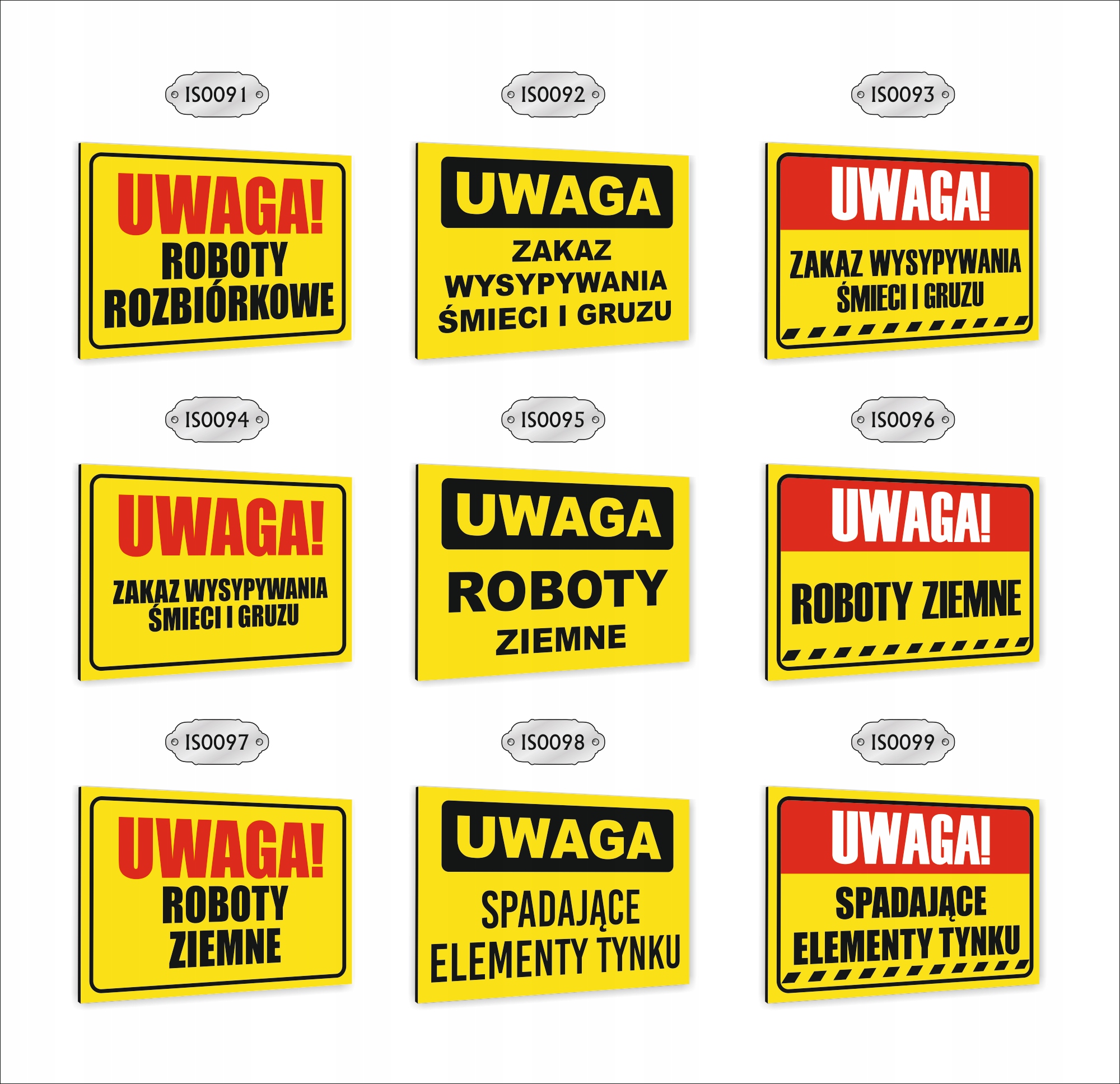 Tabliczka znak informacyjny dibond nadruk UV 30x20 UWAGA STOPIEŃ